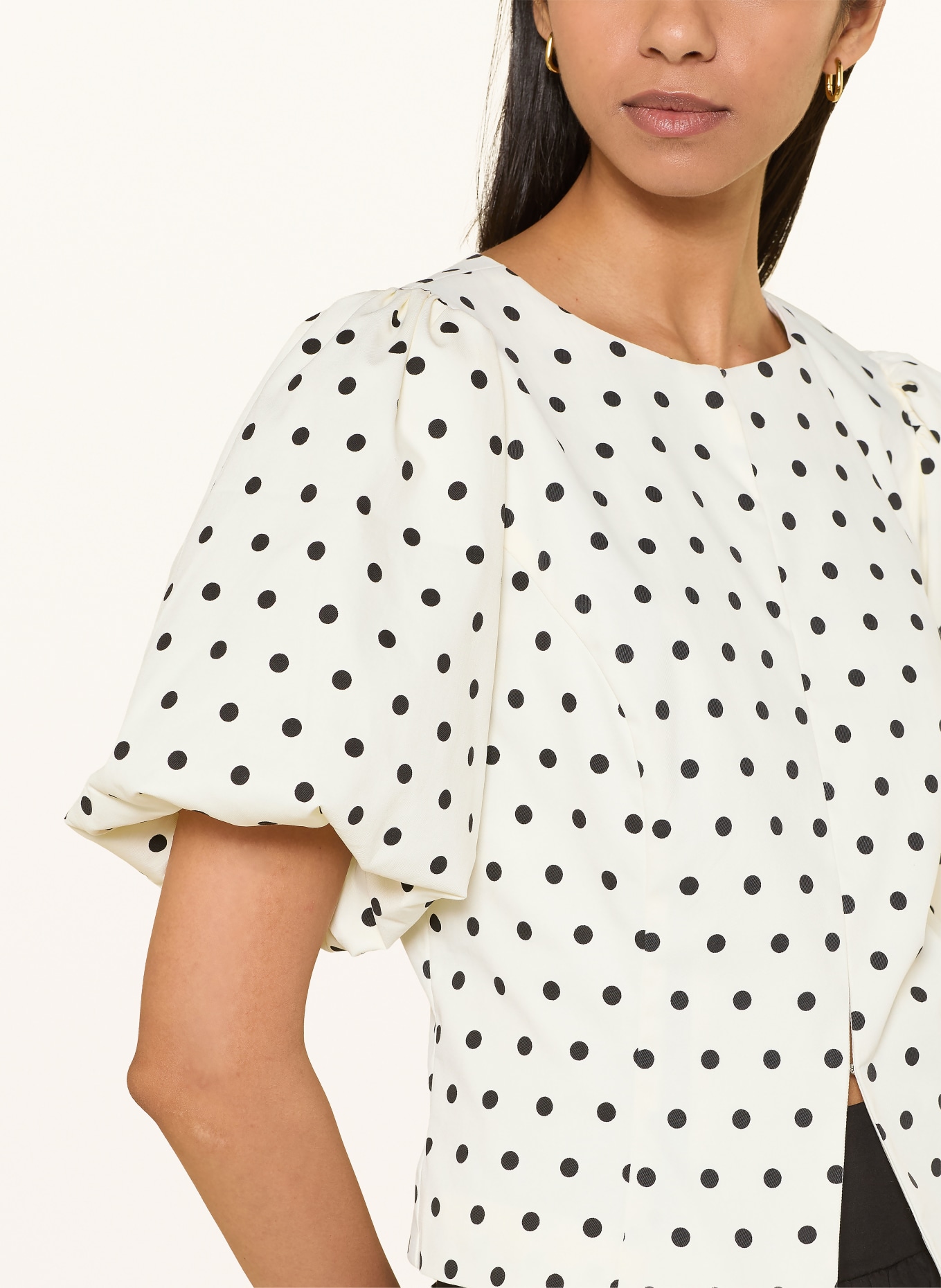 NEO NOIR Blouse ANELA: CRÈME / ZWART