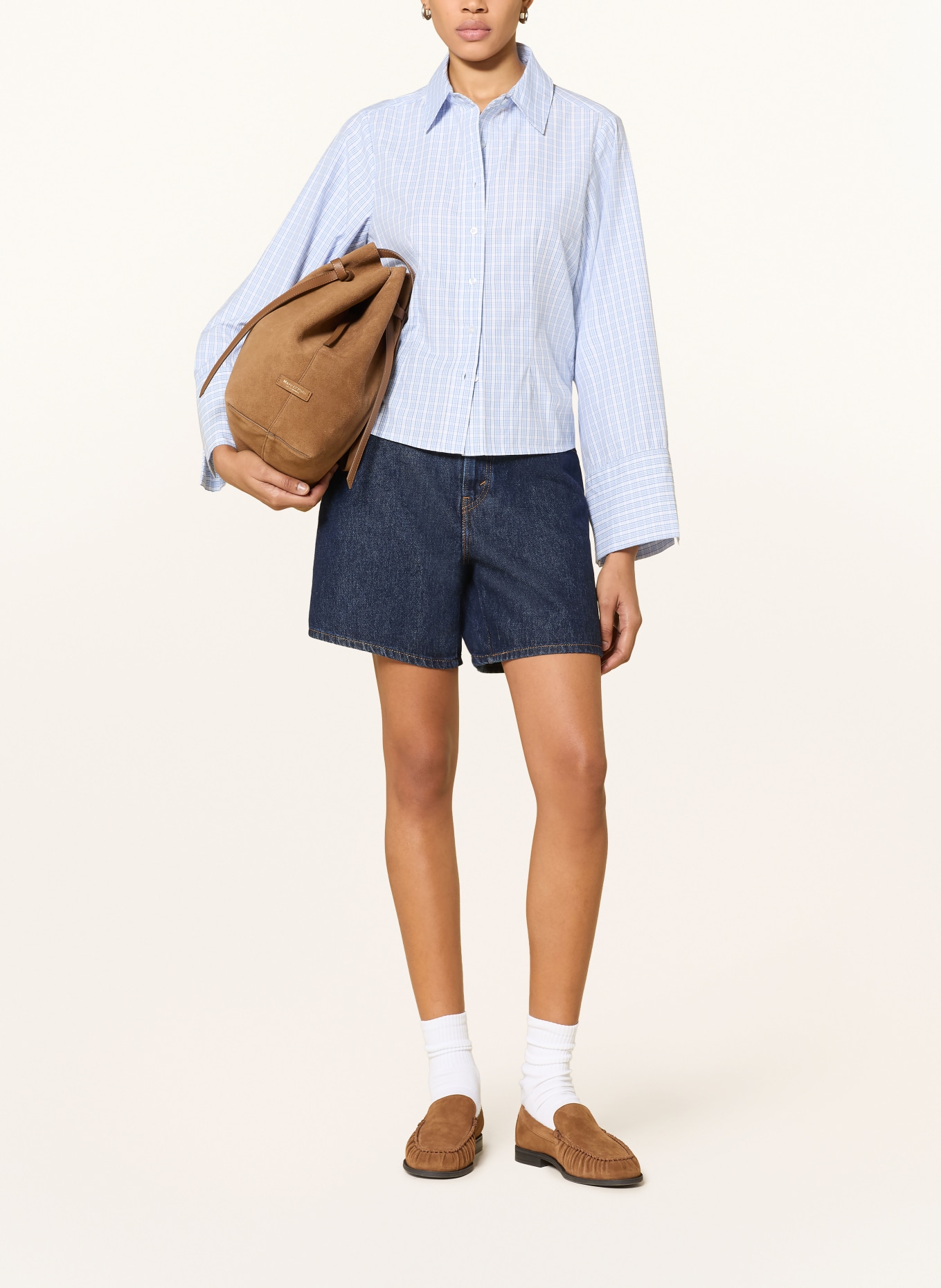 NEO NOIR Overhemdblouse ROSA: WIT / BLAUW