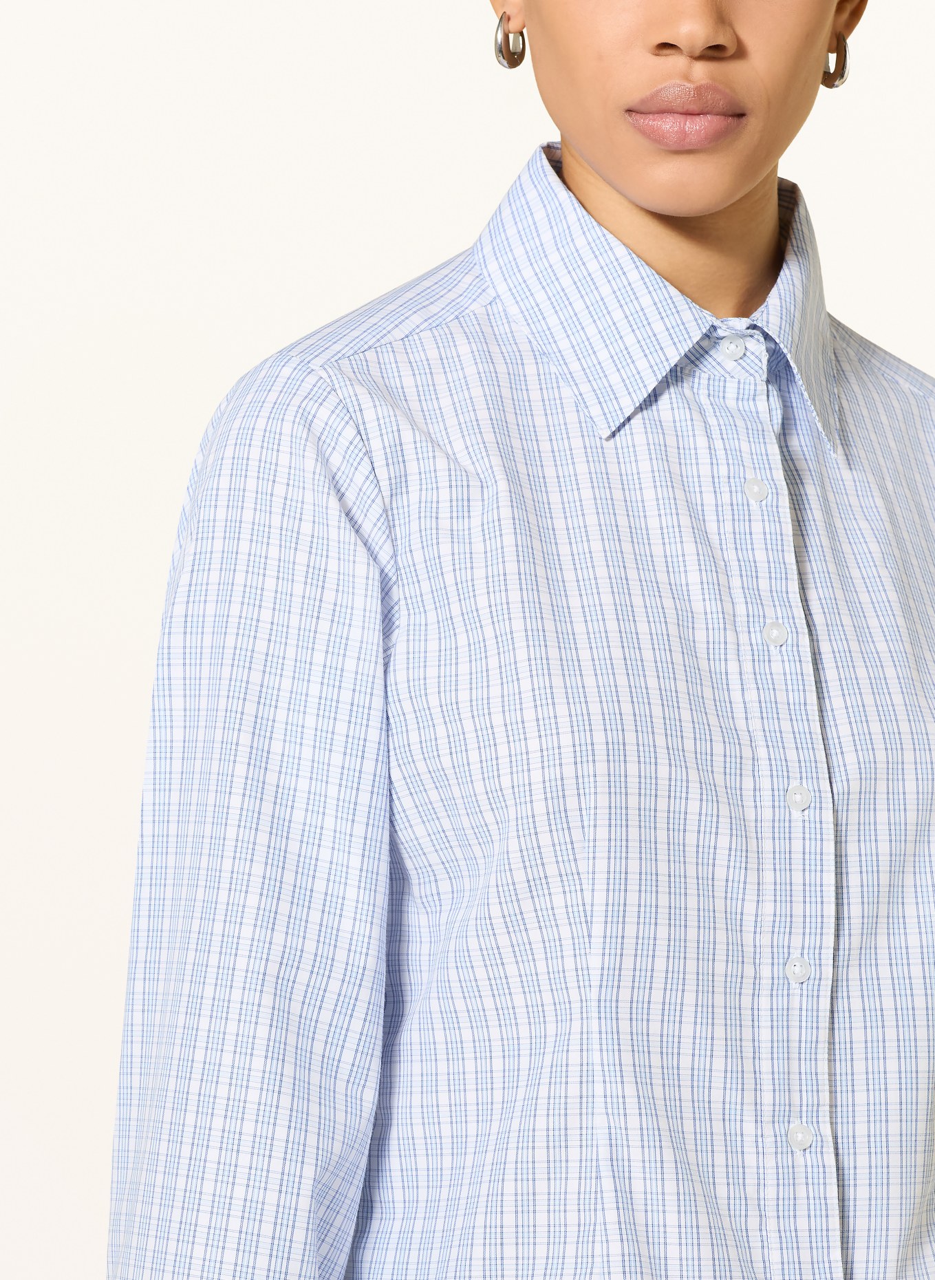 NEO NOIR Overhemdblouse ROSA: WIT / BLAUW