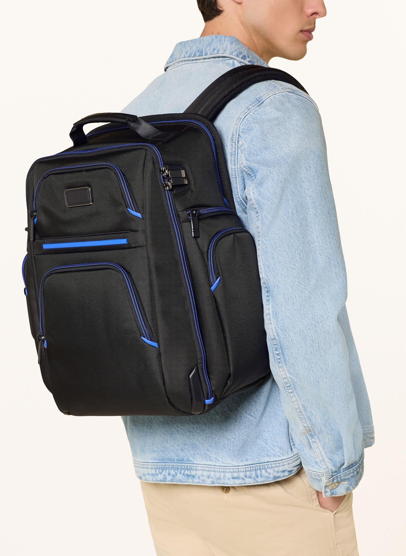 TUMI ALPHA Rugzak BRIEF PACK met laptopvak: ZWART / BLAUW