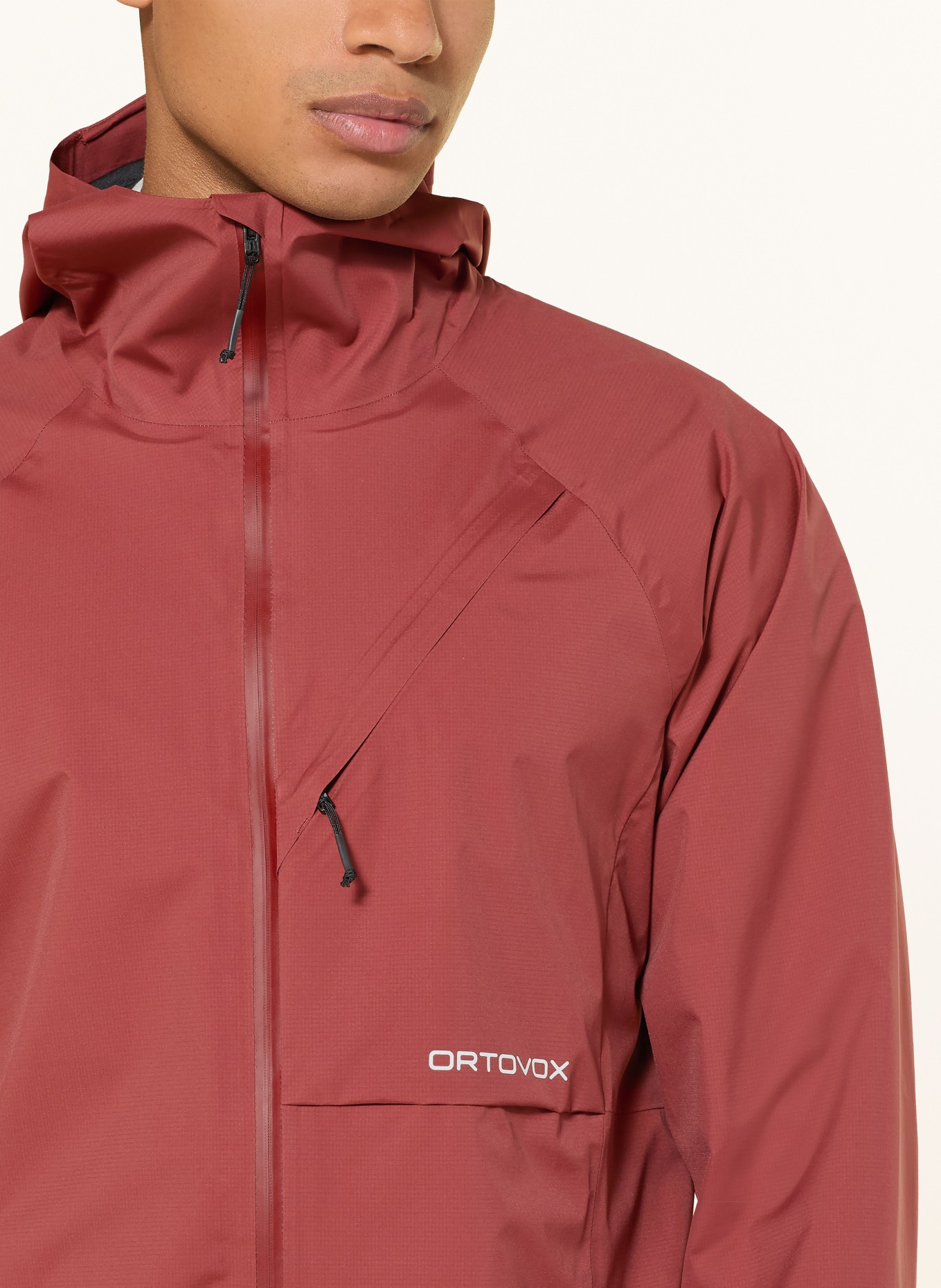 ORTOVOX Hardshell-jas TRACE 2.5L: DONKERROOD