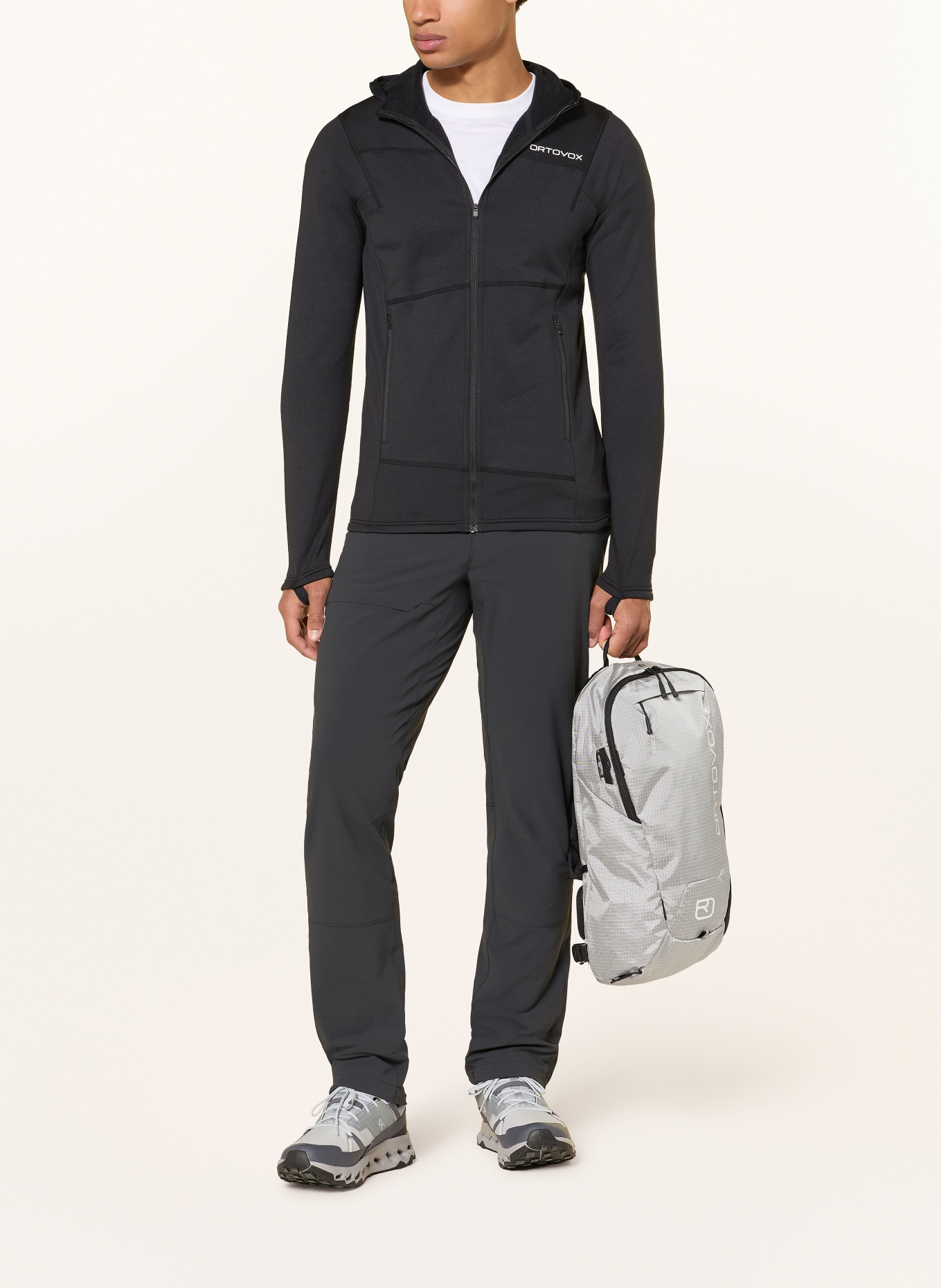 ORTOVOX Fleecejas LIGHT HOODY: ZWART