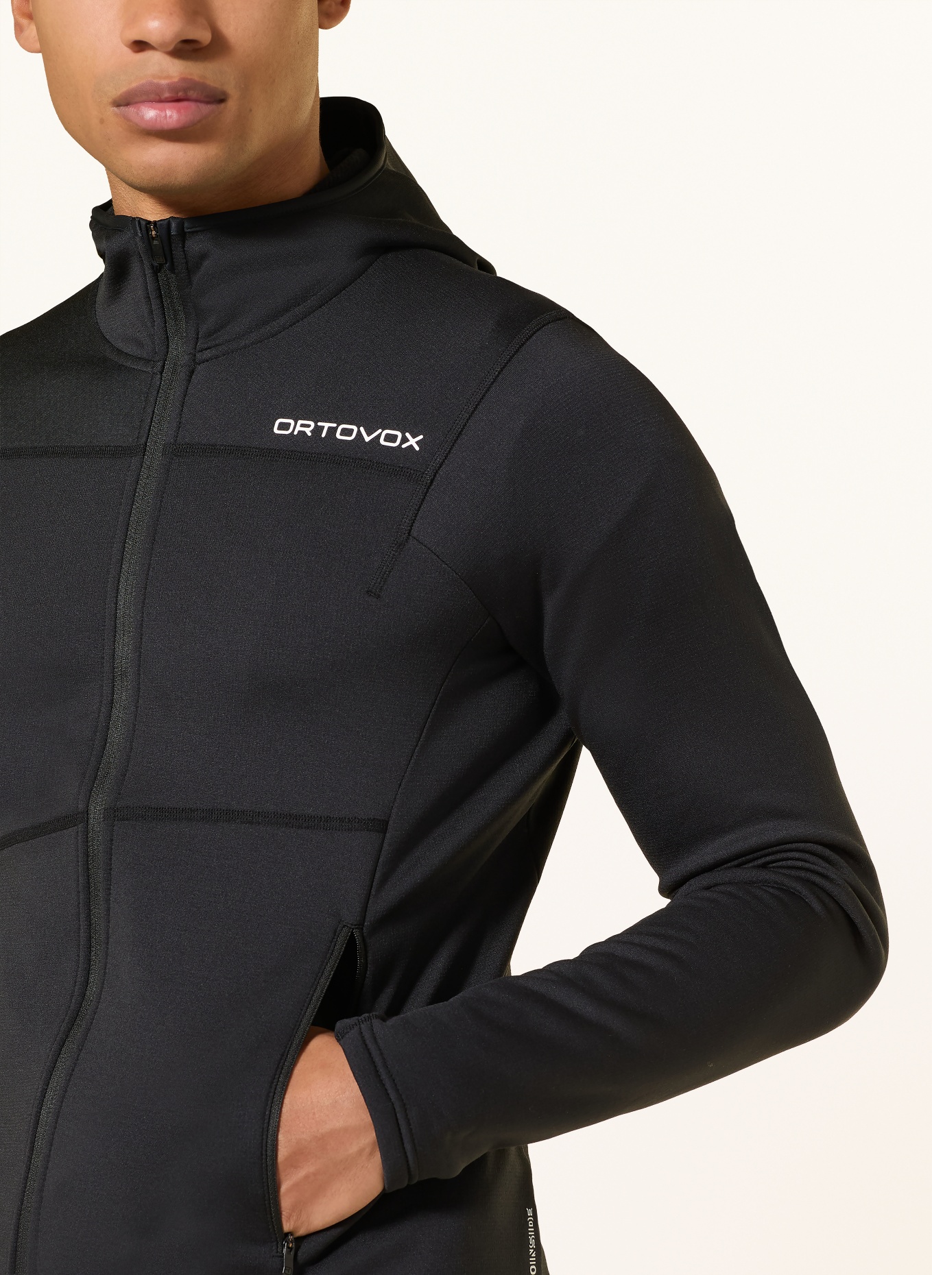 ORTOVOX Fleecejas LIGHT HOODY: ZWART