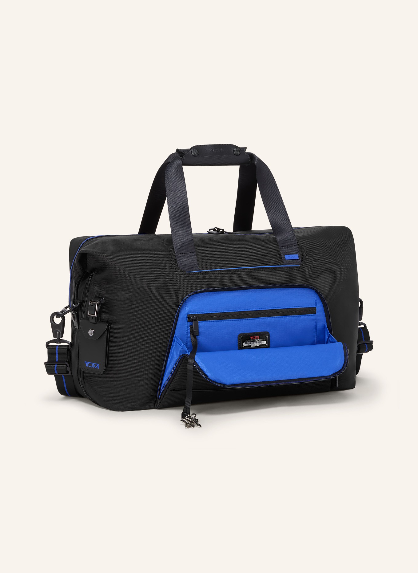 TUMI ALPHA Weekender DOUBLE EXPANSION DUFFEL: CZARNY / NIEBIESKI