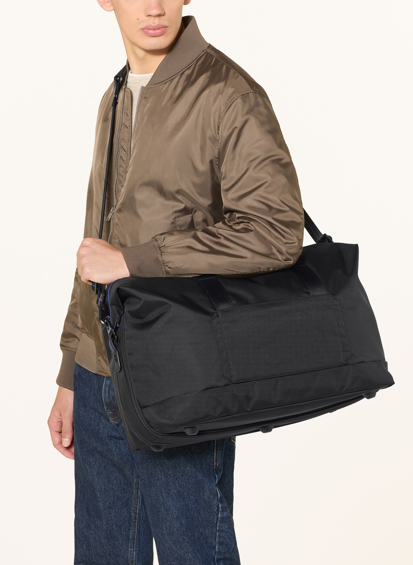 TUMI ALPHA Weekender DOUBLE EXPANSION DUFFEL: BLACK / BLUE