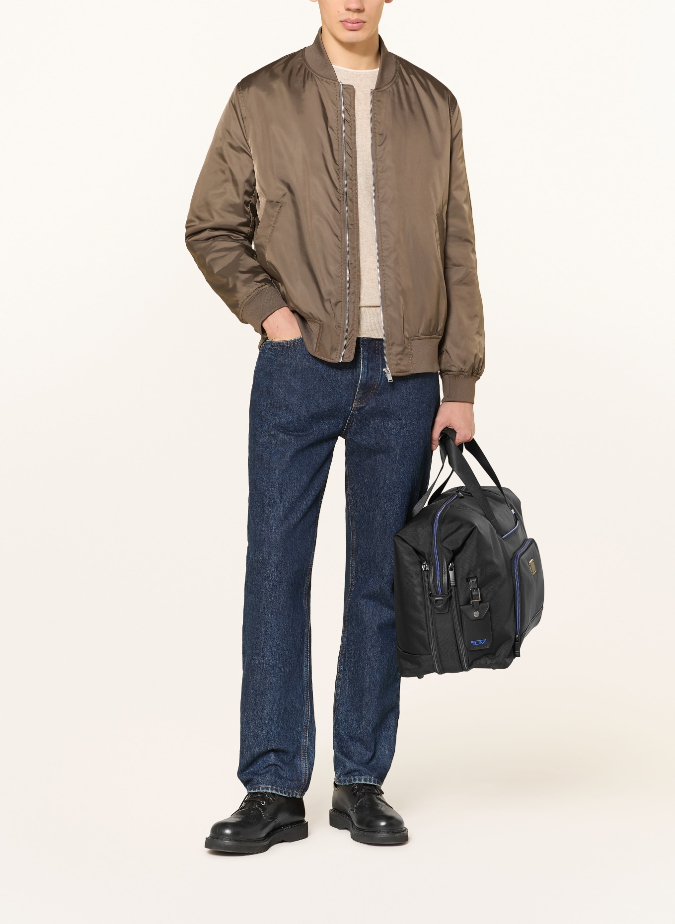 TUMI ALPHA Weekender DOUBLE EXPANSION DUFFEL: BLACK / BLUE