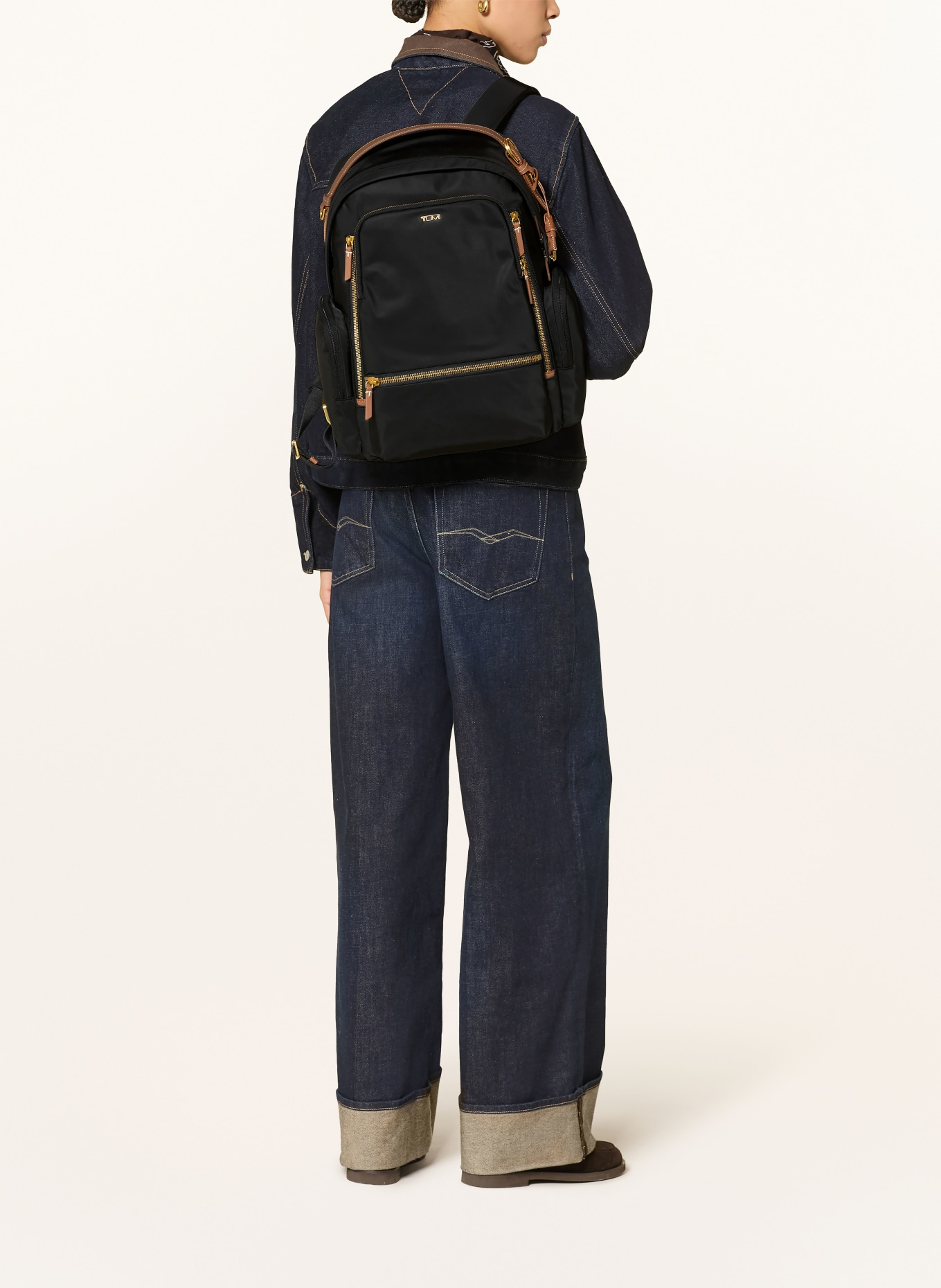 TUMI VOYAGEUR Rucksack CELINA mit Laptop-Fach: SCHWARZ / GOLD / BRAUN