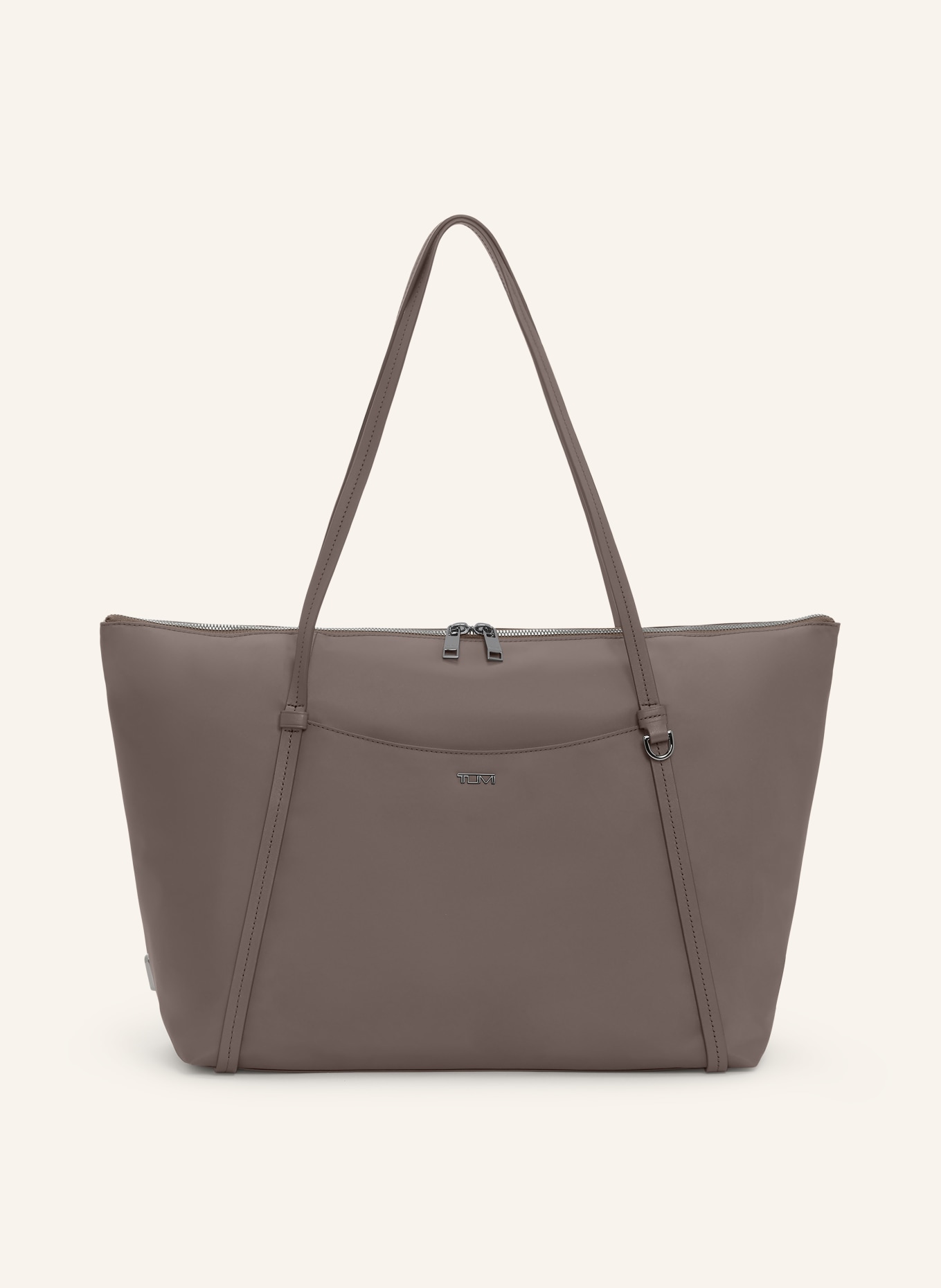 TUMI VOYAGEUR Shopper Q TOTE: DUNKELBRAUN / PLATIN