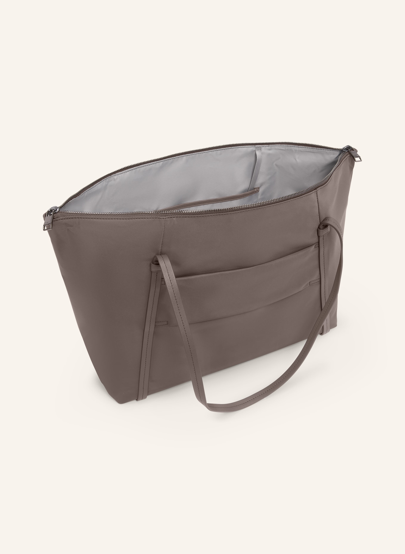 TUMI VOYAGEUR Shopper Q TOTE: DUNKELBRAUN / PLATIN