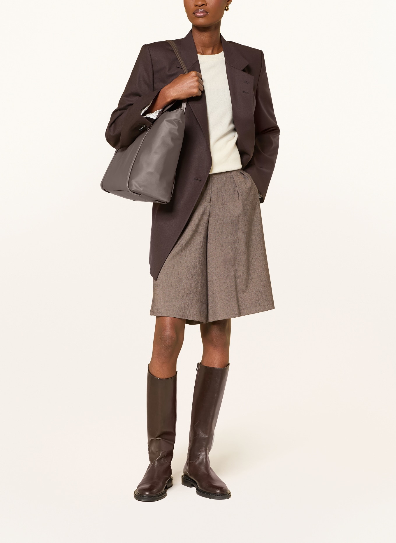 TUMI VOYAGEUR Shopper Q TOTE: MARRON FONCÉ / PLATINA