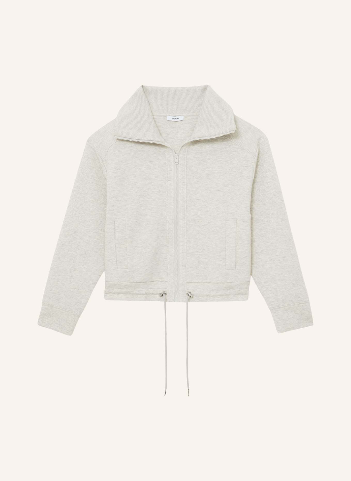 REISS Sweatjack LAURRIE: LICHTGRIJS / ECRU