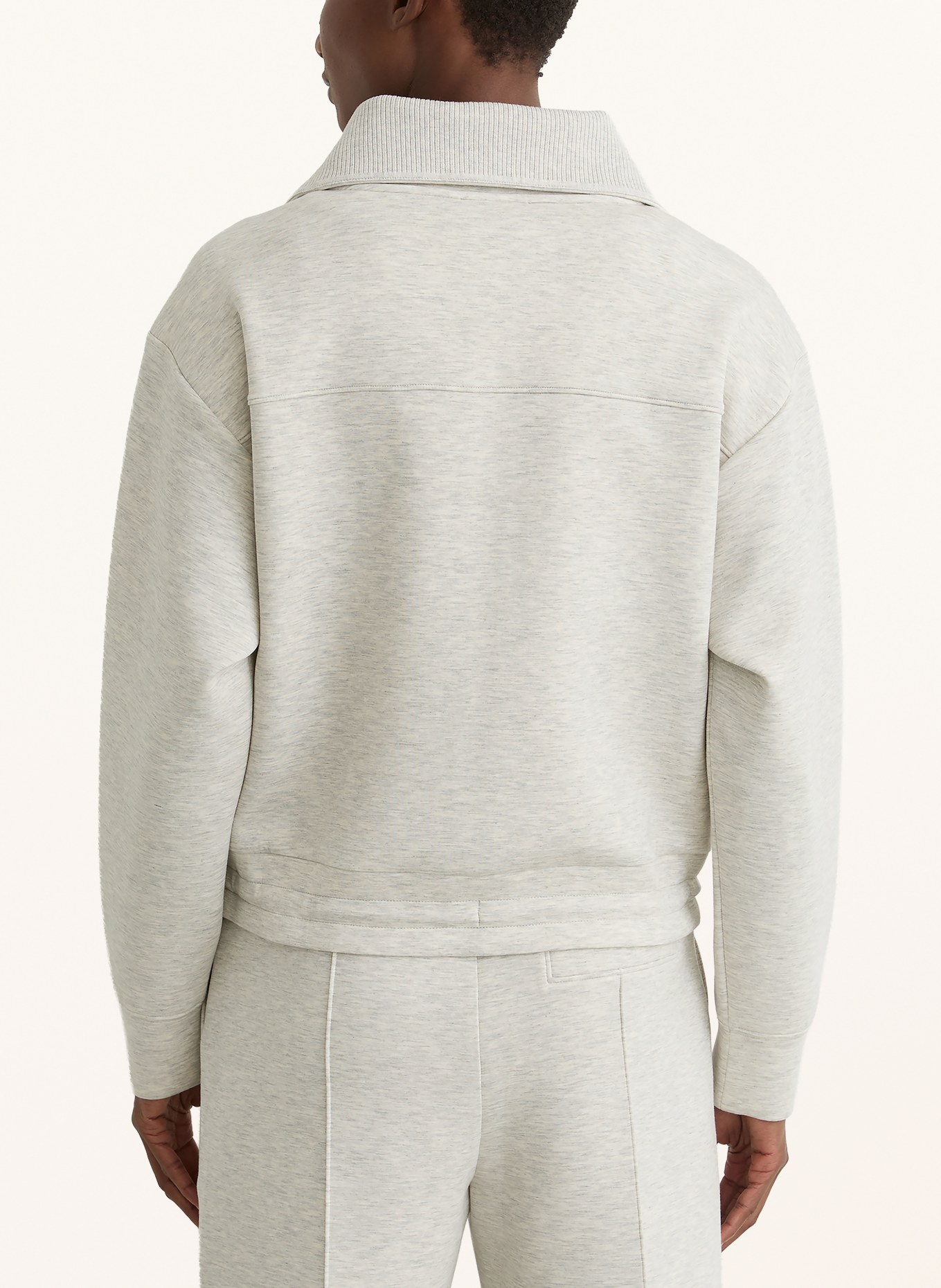 REISS Sweatjack LAURRIE: LICHTGRIJS / ECRU