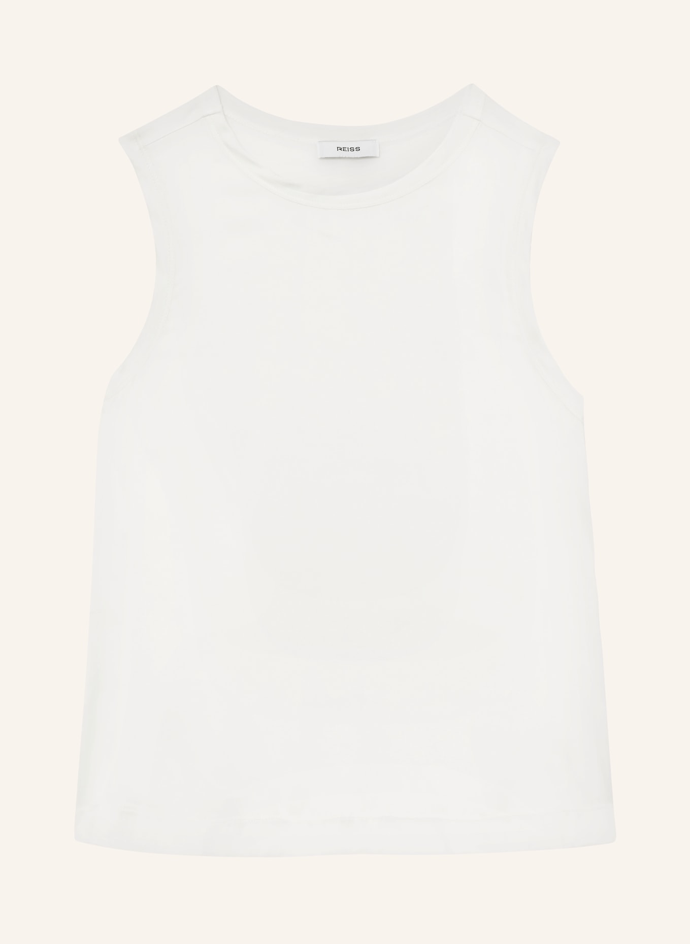 REISS Blusetop RIAN van een mix van materialen met zijde: WIT