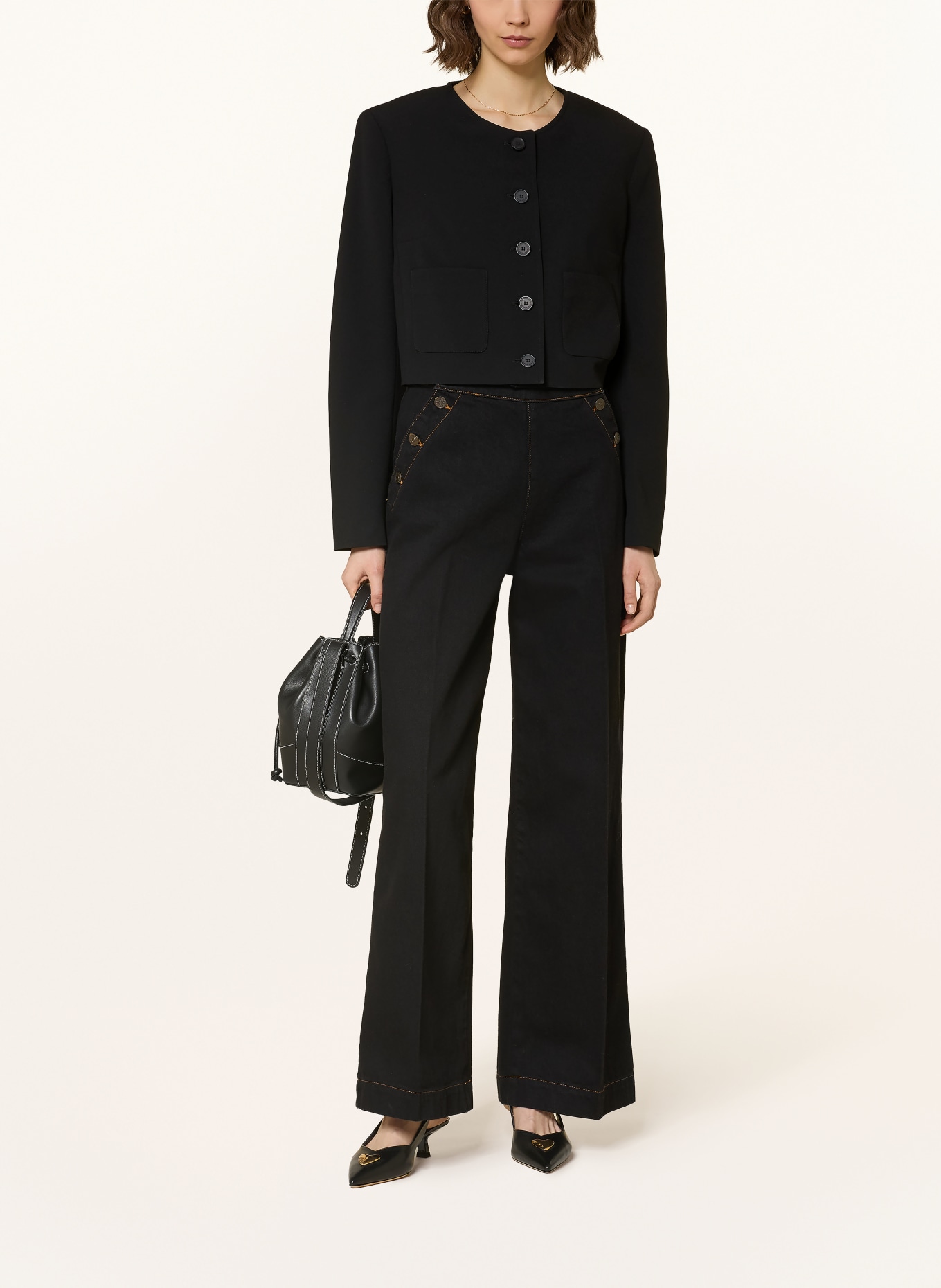 CLAUDIE PIERLOT Kastenjacke: SCHWARZ