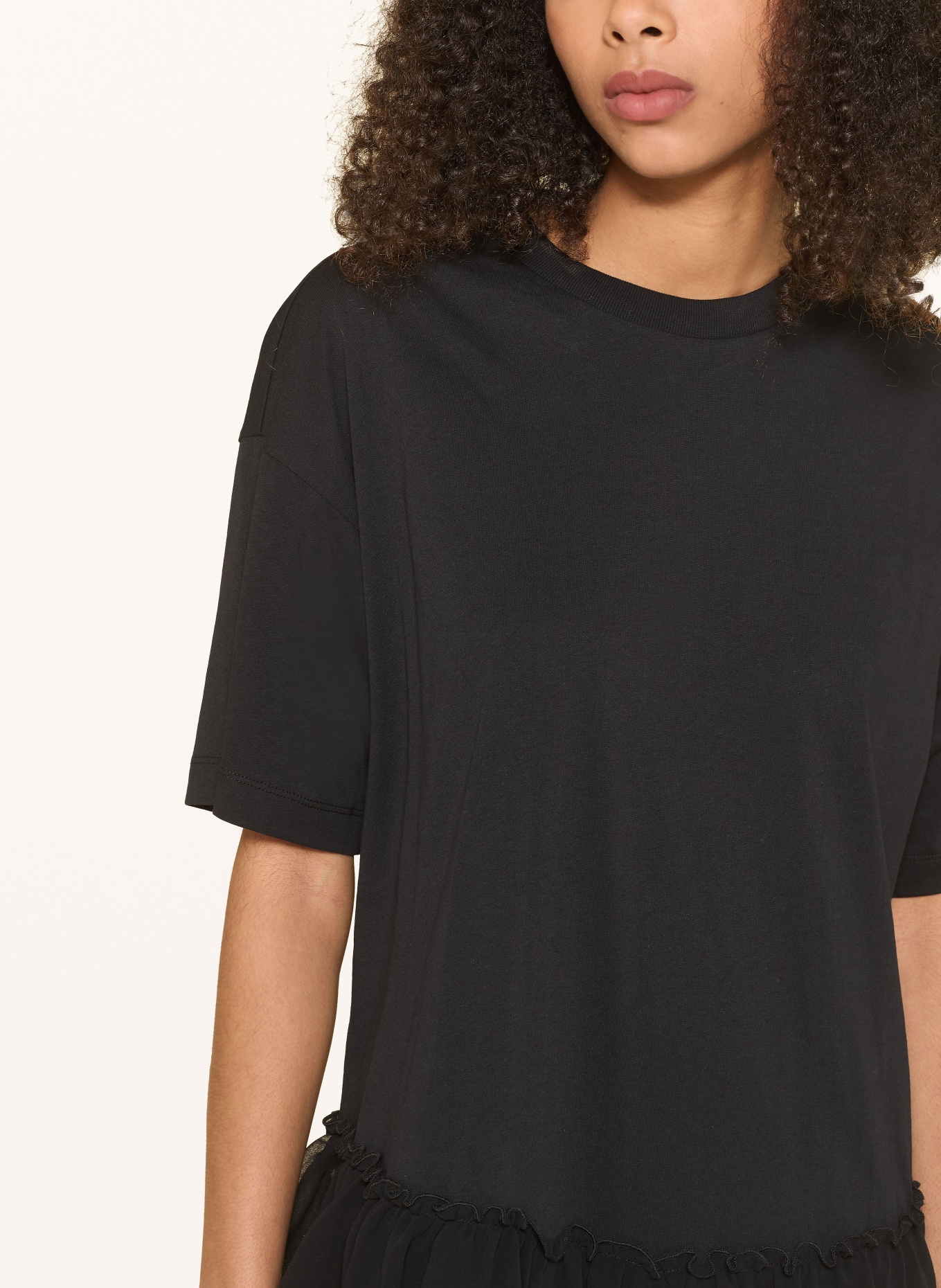 ALLSAINTS Jerseykleid FEYRE im Materialmix: SCHWARZ