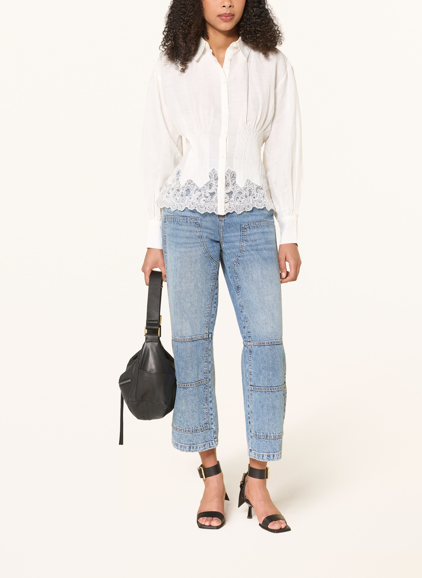 ALLSAINTS Chemisier CAROL avec dentelle: BLANC