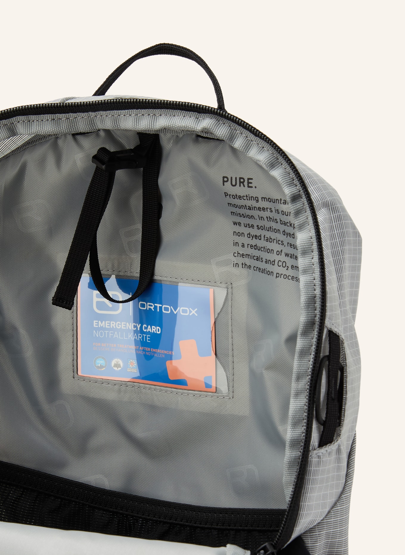 ORTOVOX Rugzak TRACE PURE 15 l: GRIJS / WIT / ZWART