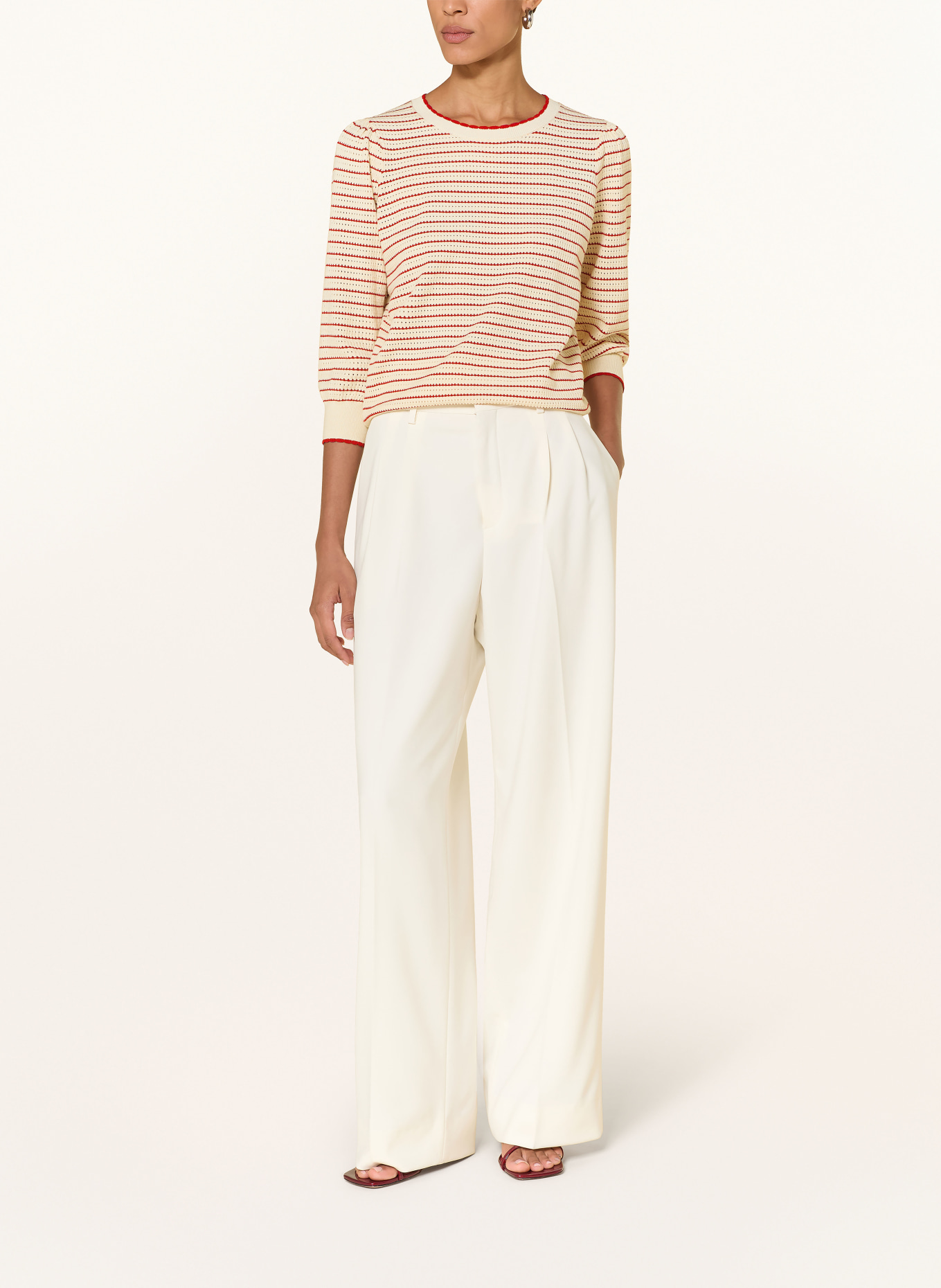 Phase Eight Pullover ANGEL mit 3/4-Arm: ECRU / ROT