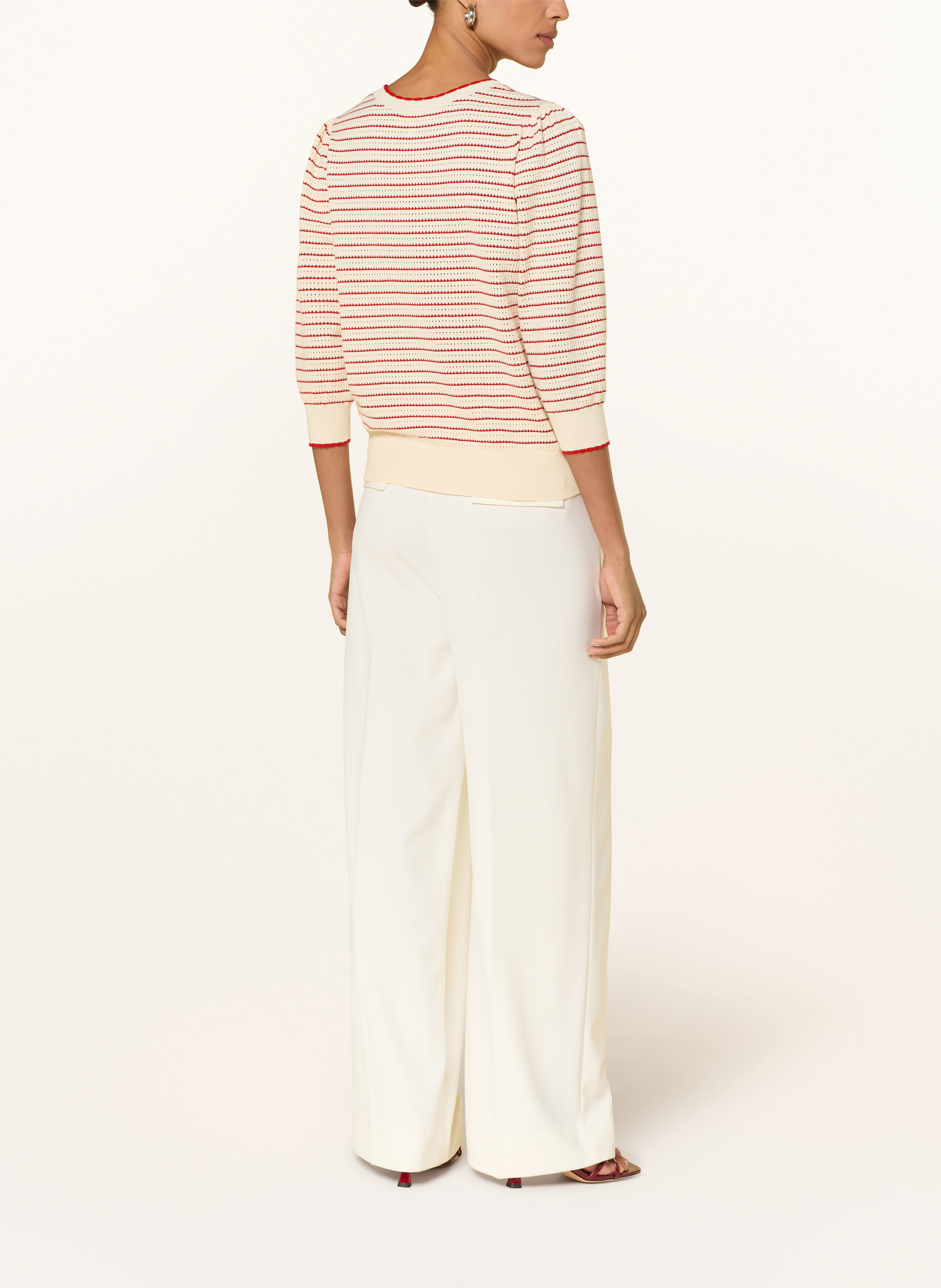 Phase Eight Pullover ANGEL mit 3/4-Arm: ECRU / ROT