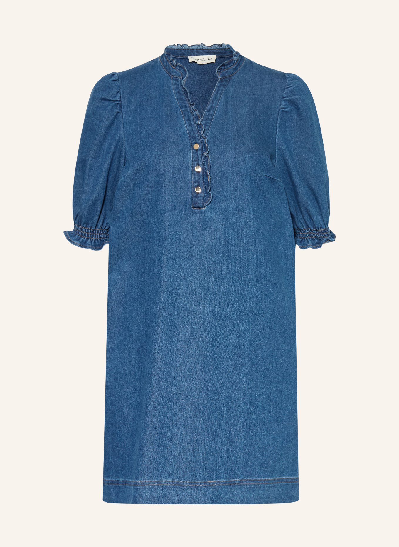 Phase Eight Jeansjurk CARLY met ruches en 3/4-mouwen: BLAUW