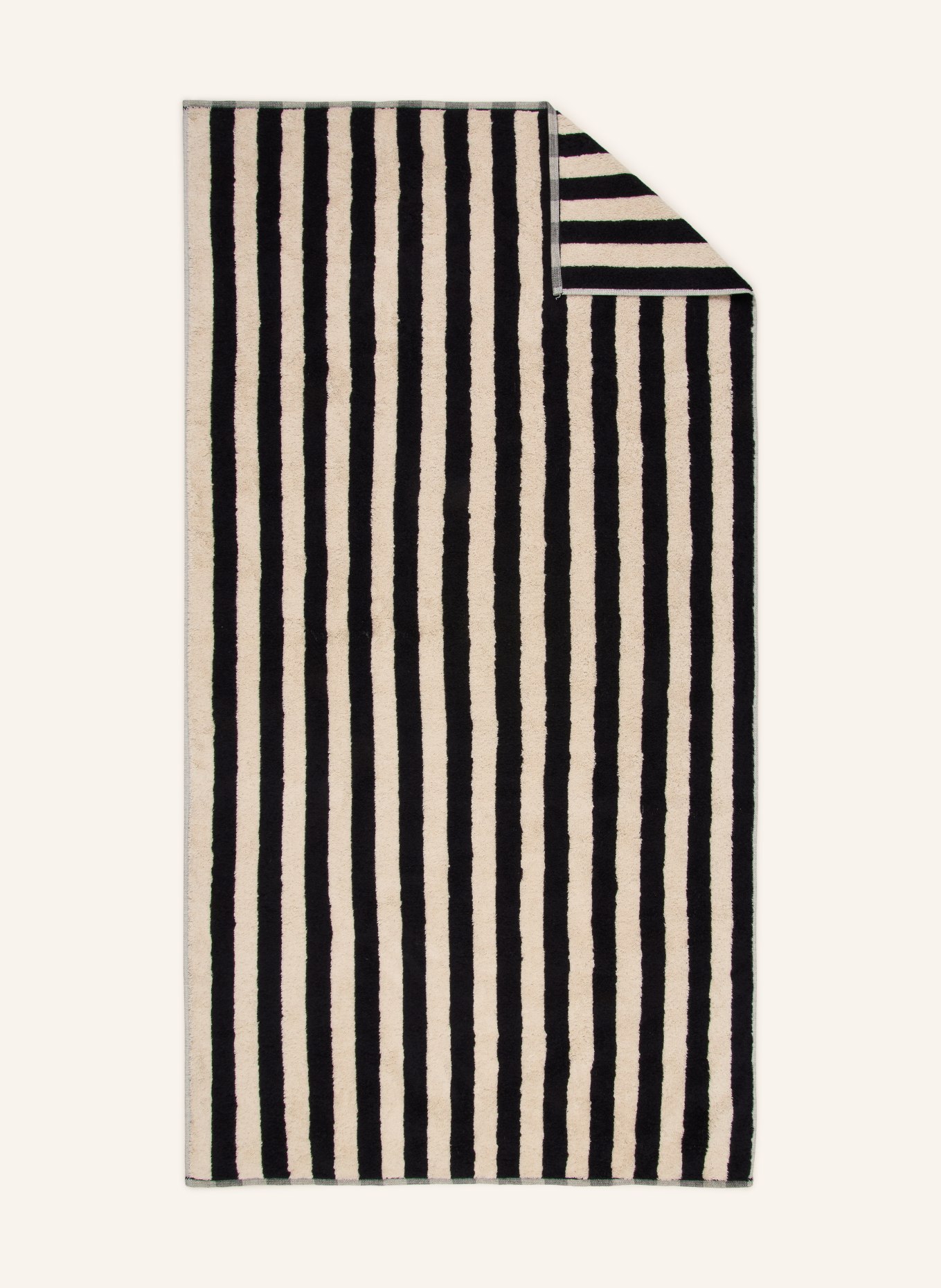 Cawö Douchehanddoek BOLD: ZWART / WIT