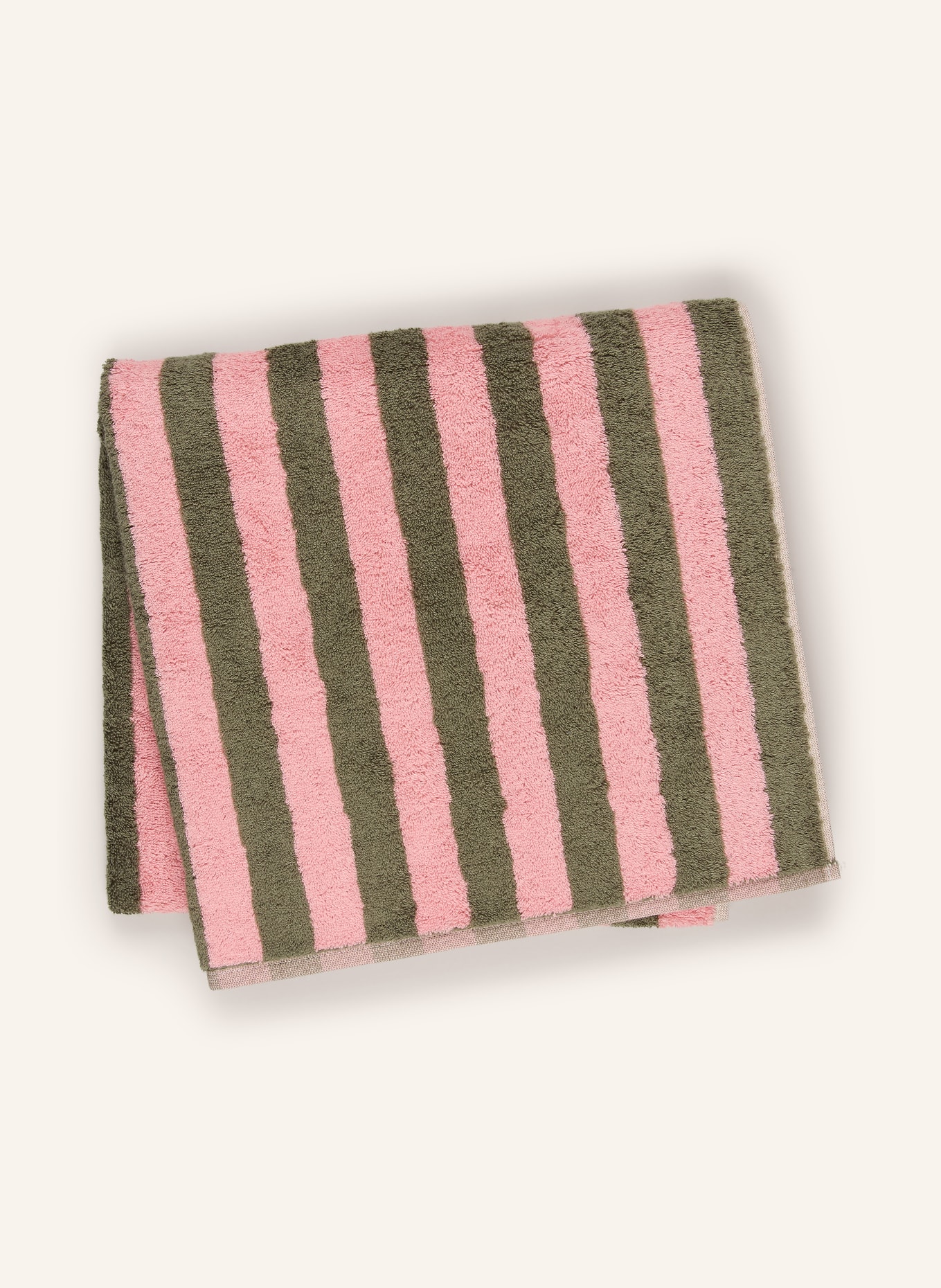 Cawö Douchehanddoek BOLD: ROZE / GROEN