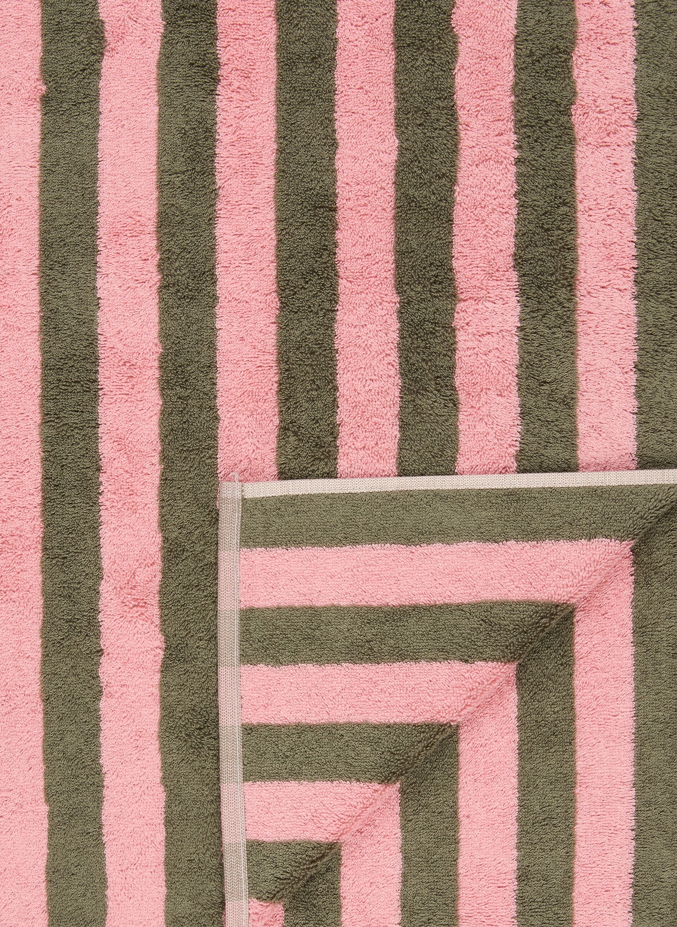 Cawö Douchehanddoek BOLD: ROZE / GROEN