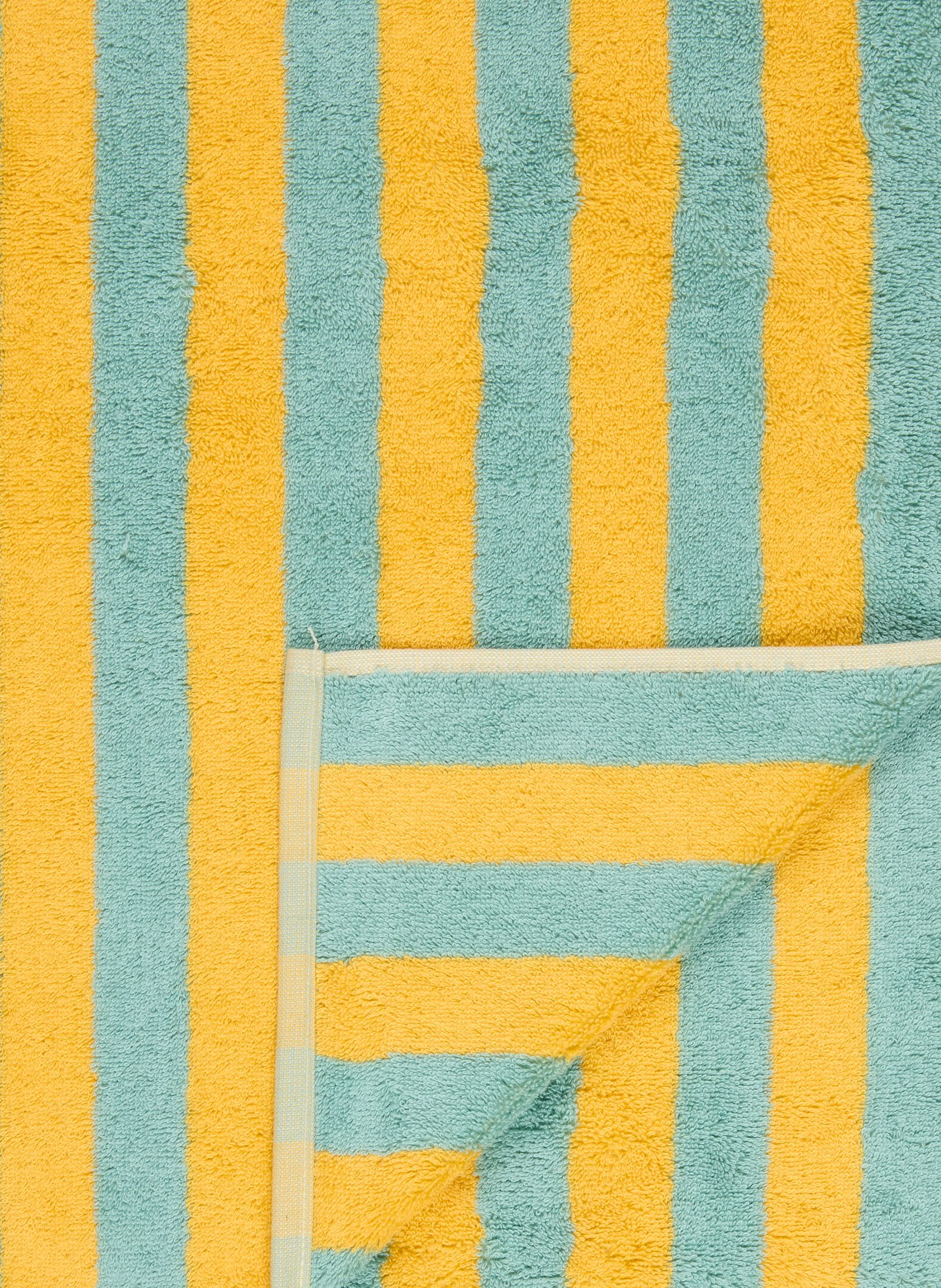 Cawö Douchehanddoek BOLD: TURQUOISE / DONKERGEEL