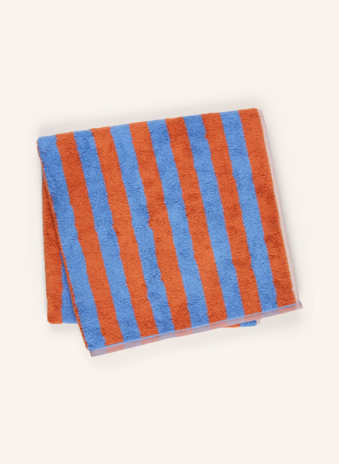 Cawö Douchehanddoek BOLD: ORANJE / BLAUW