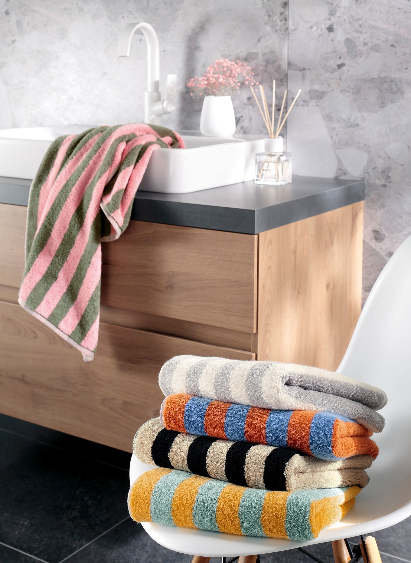 Cawö Serviette BOLD: NOIR / CRÈME