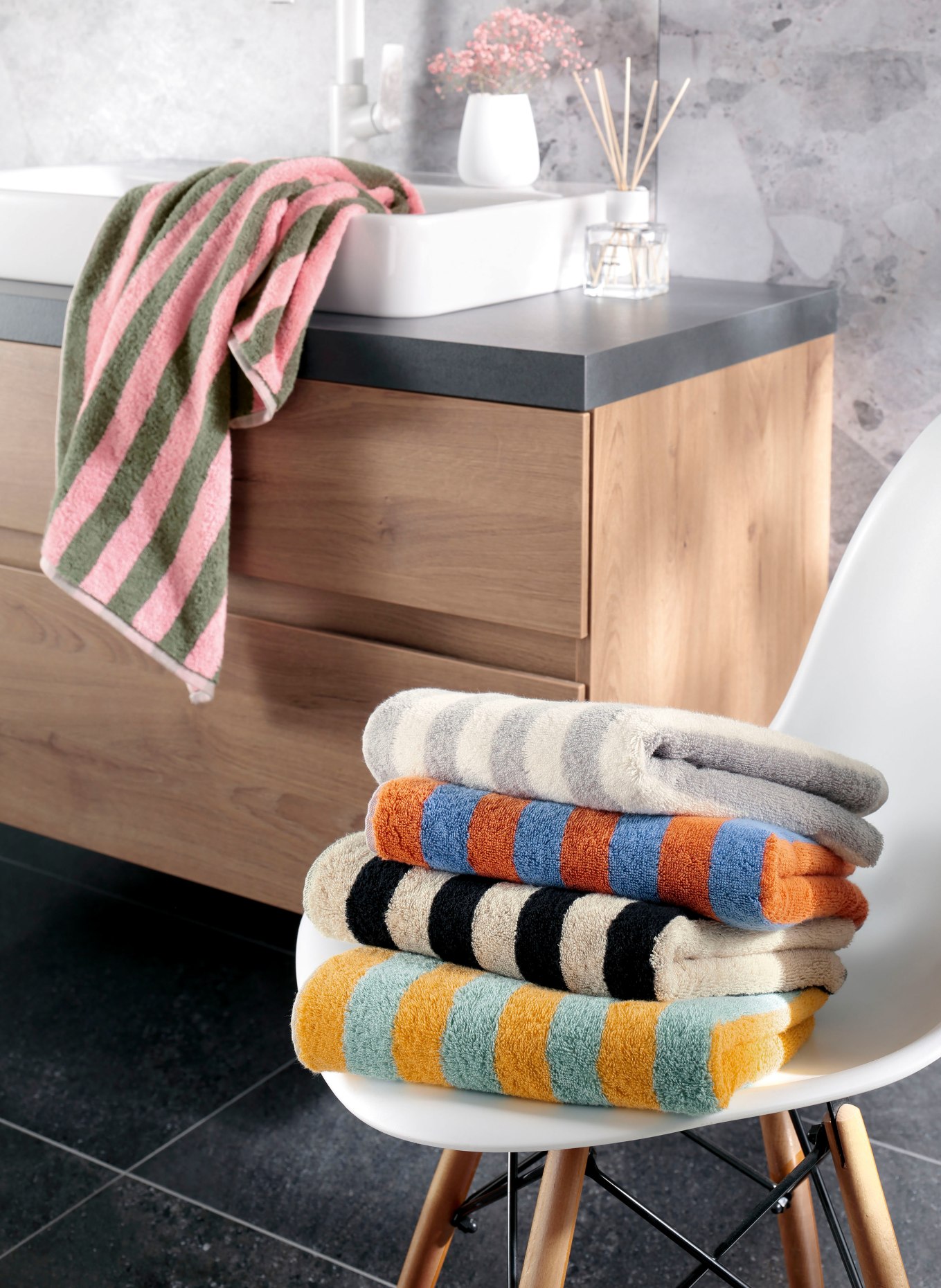 Cawö Serviette BOLD: GRIS / CRÈME