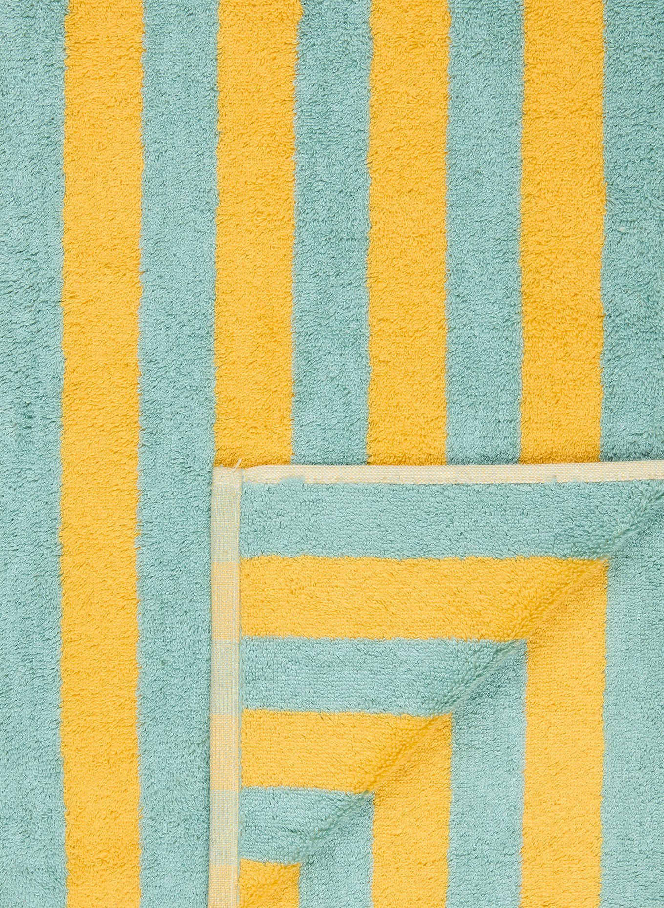 Cawö Handdoek BOLD: TURQUOISE / DONKERGEEL