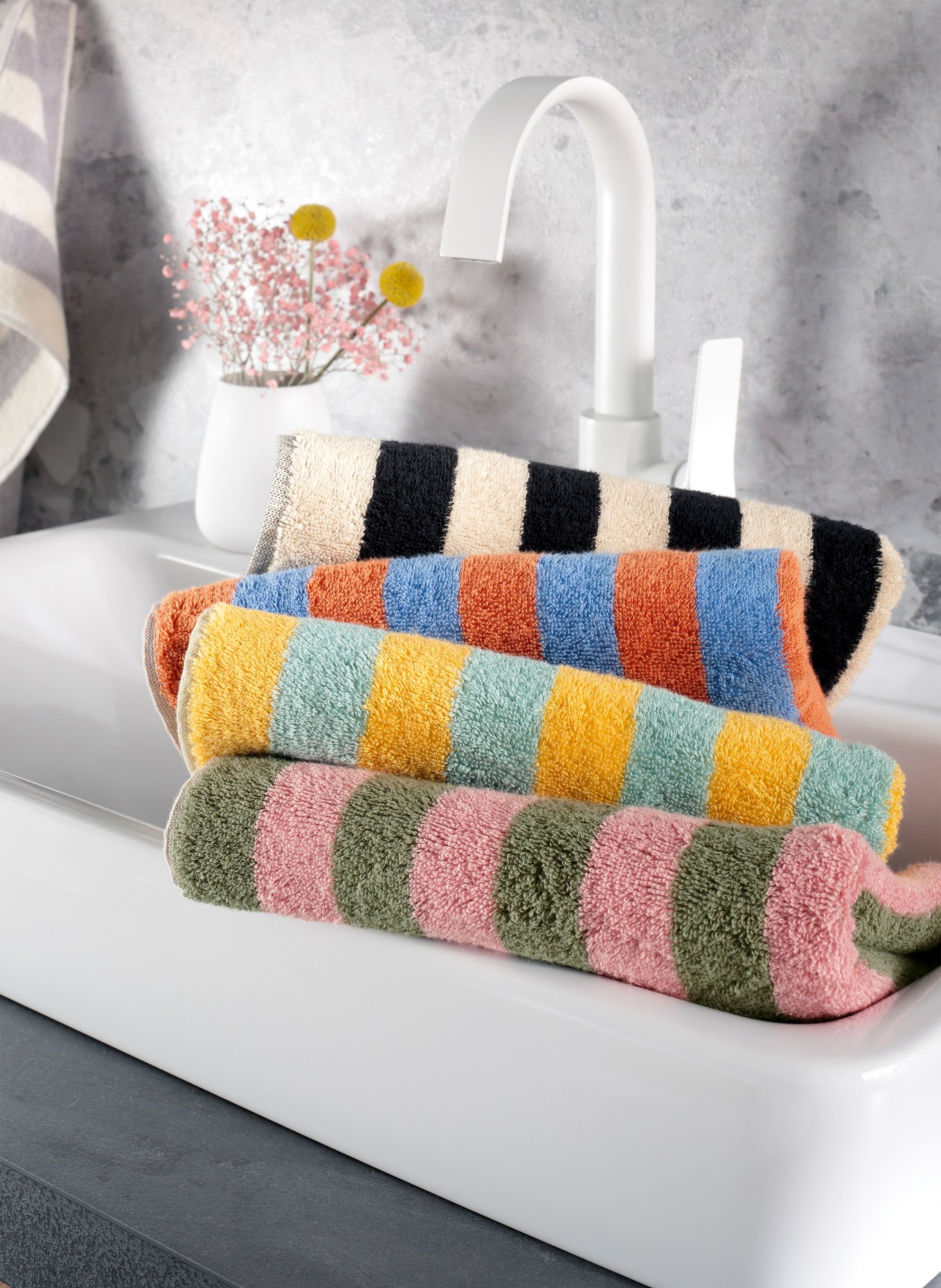 Cawö Serviette BOLD: ROSE / VERT