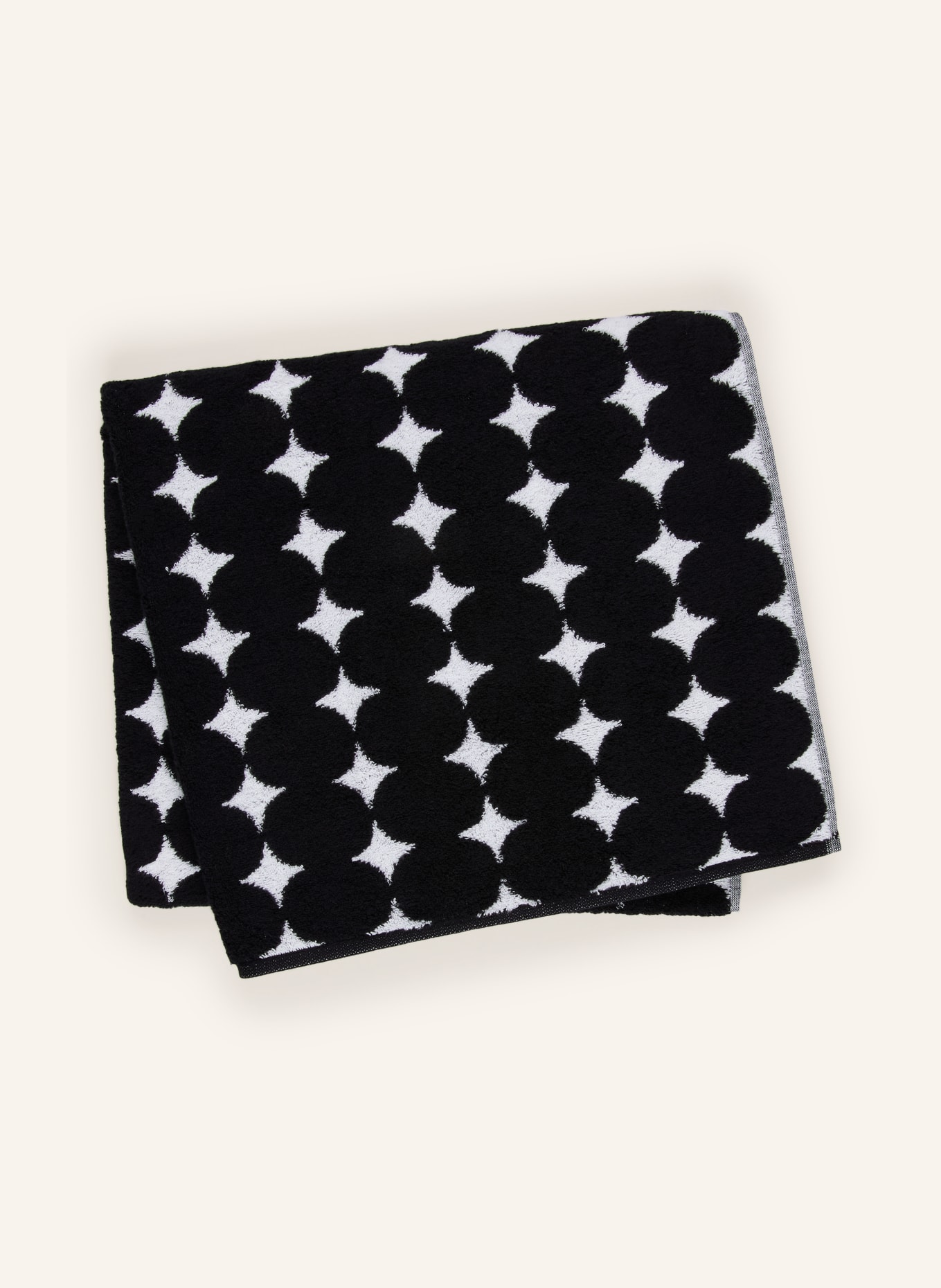 Cawö Douchehanddoek BLACK &amp; WHITE: ZWART / WIT