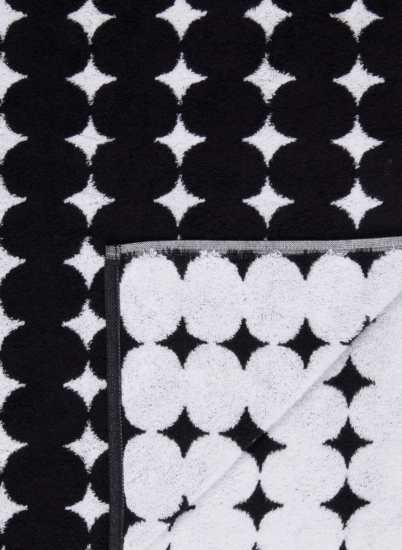 Cawö Douchehanddoek BLACK &amp; WHITE: ZWART / WIT