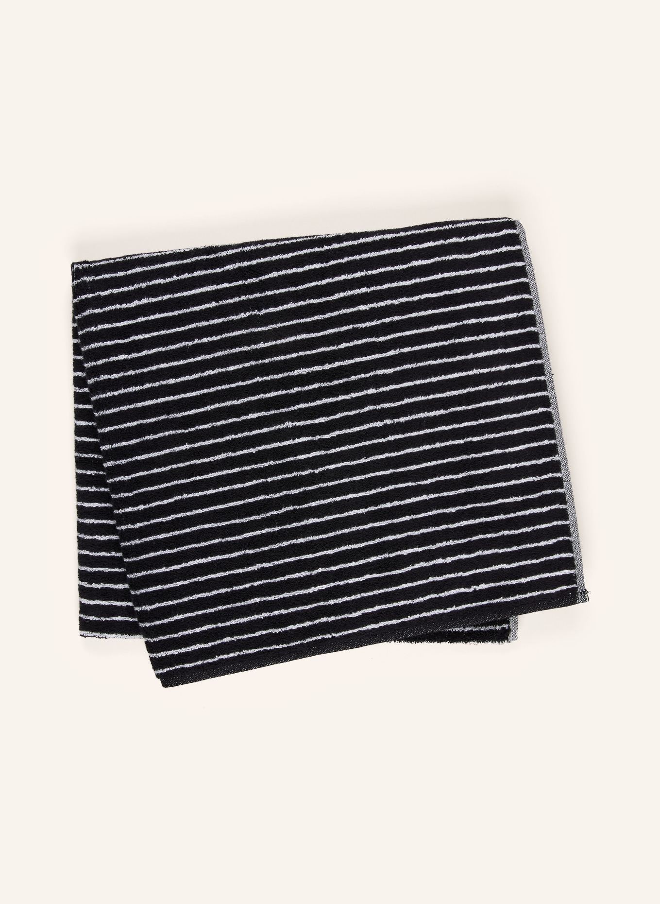 Cawö Douchehanddoek BLACK &amp; WHITE: ZWART / WIT