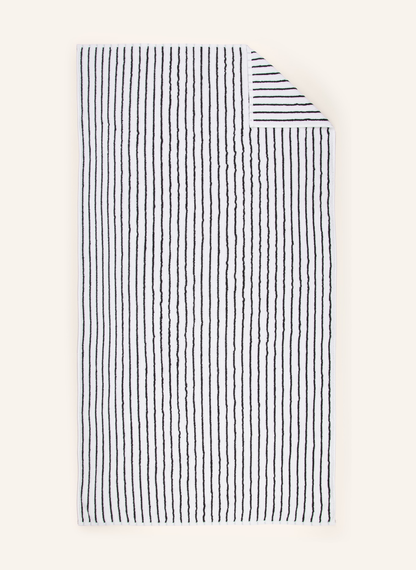 Cawö Douchehanddoek BLACK &amp; WHITE: WIT / ZWART