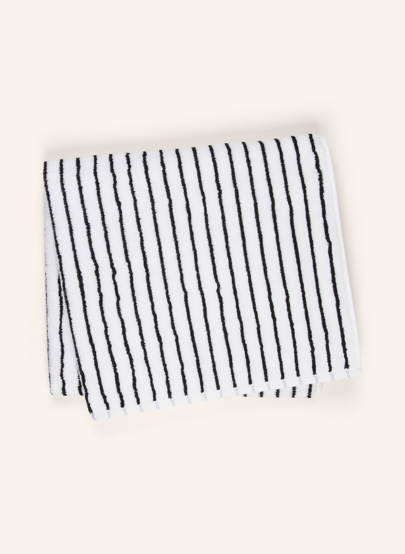 Cawö Douchehanddoek BLACK &amp; WHITE: WIT / ZWART