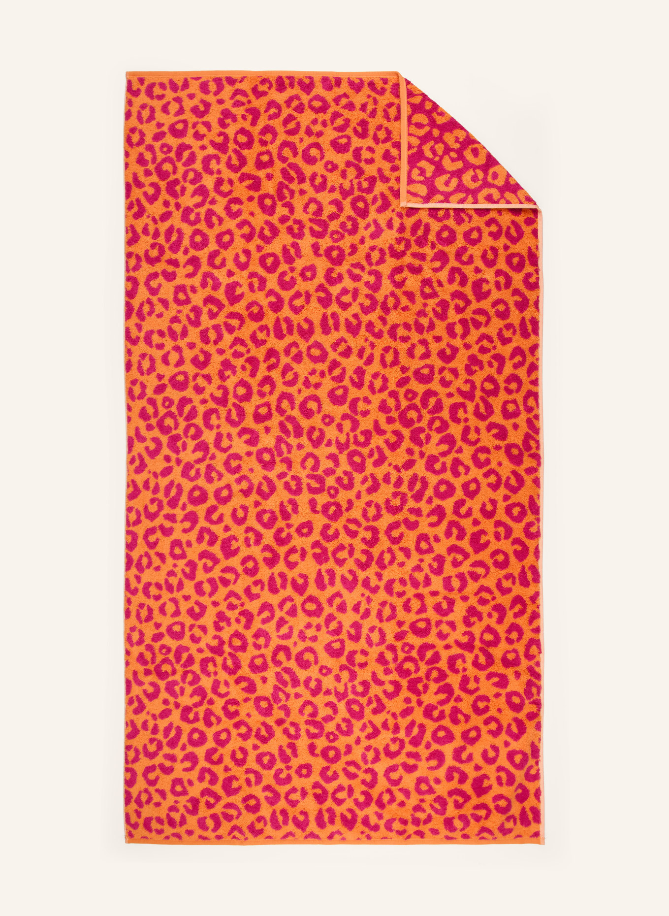 Cawö Douchehanddoek TWO-TONE LEO: ORANJE / ROZE
