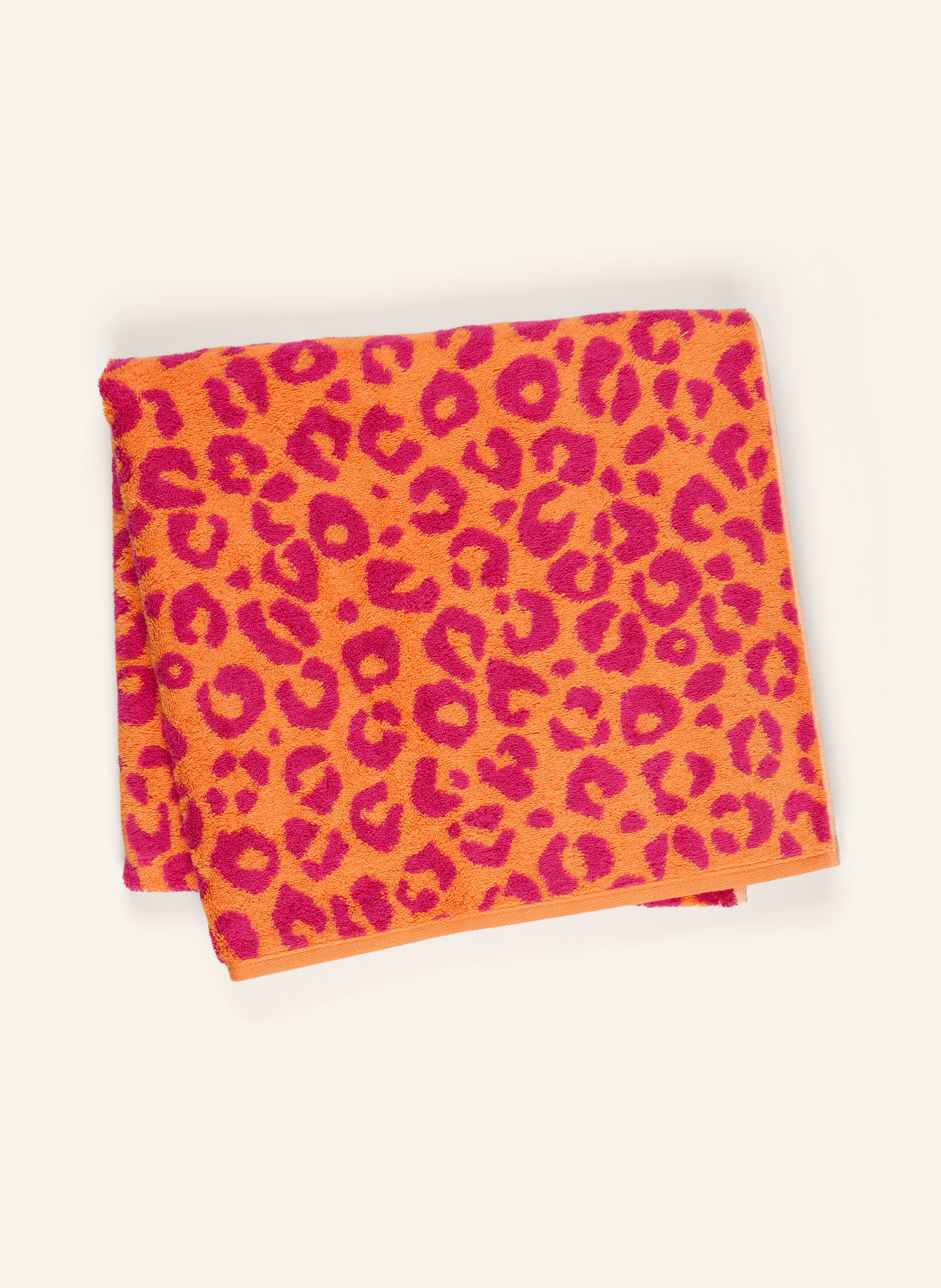 Cawö Douchehanddoek TWO-TONE LEO: ORANJE / ROZE