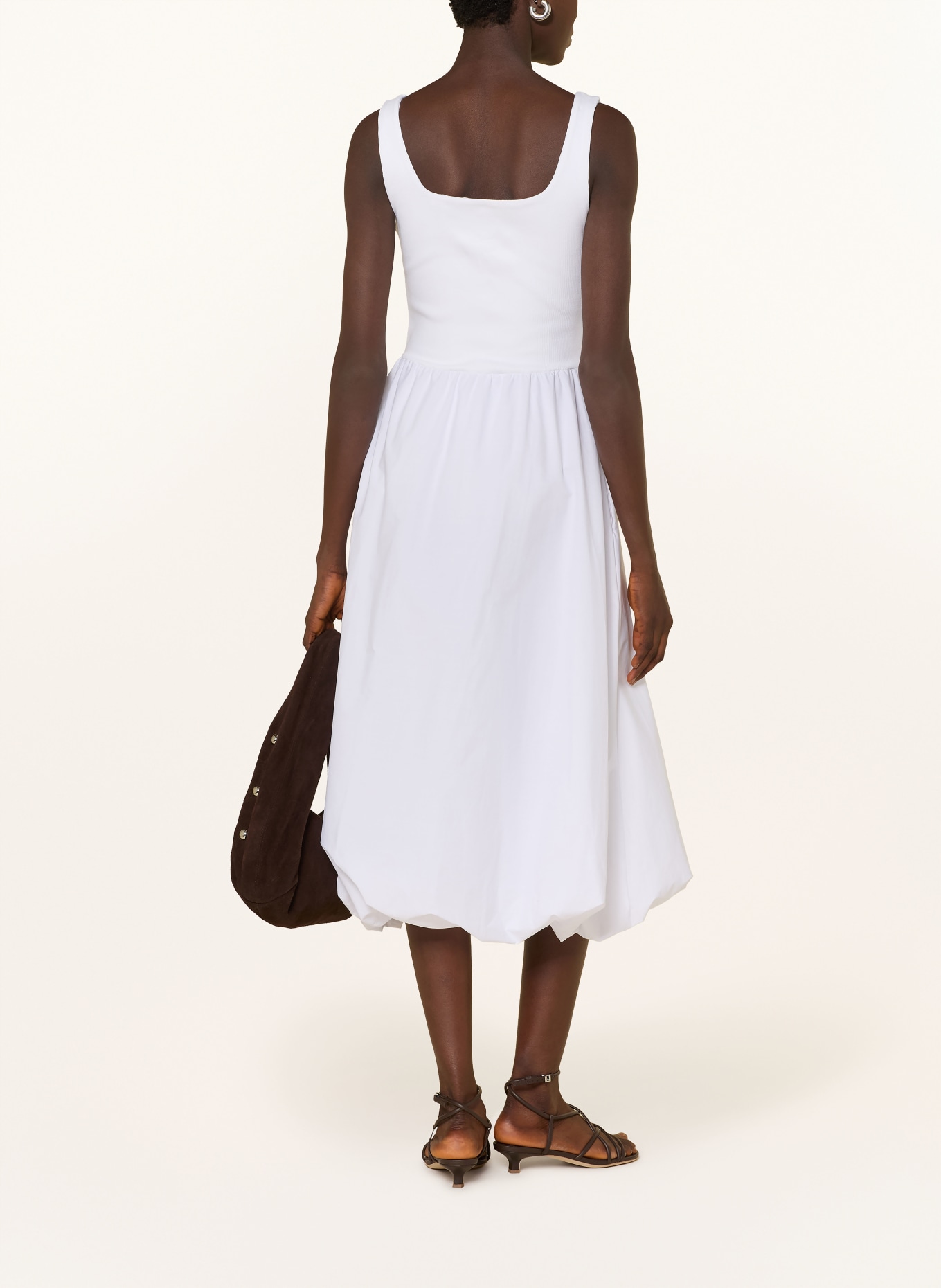 Rich & Royal Robe en mélange de matières: BLANC