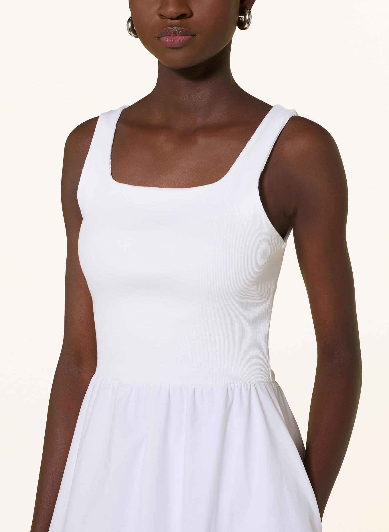 Rich & Royal Robe en mélange de matières: BLANC