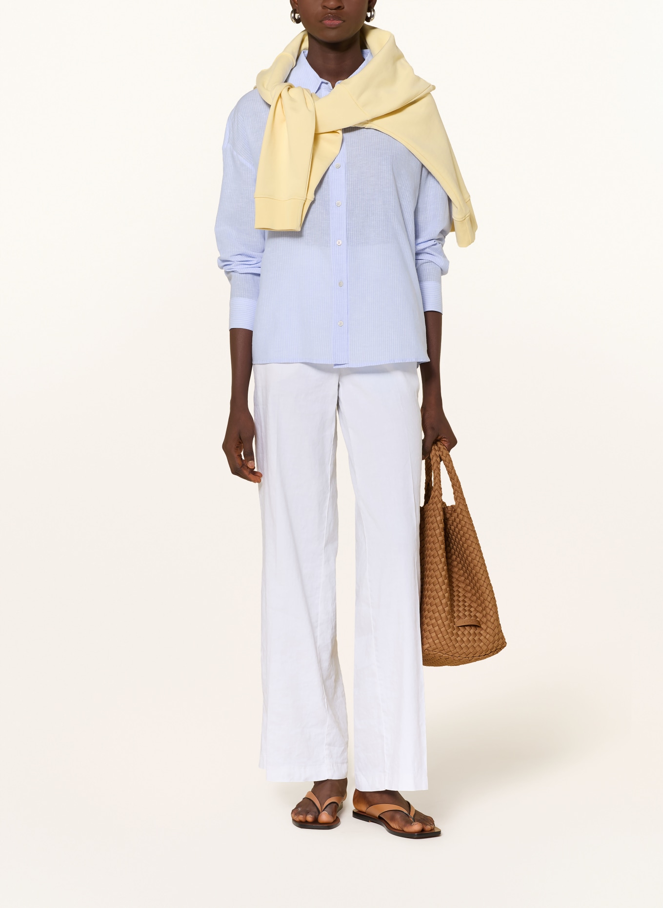 Rich & Royal Košile s lnem: TMAVĚ MODRÁ / BÍLÁ