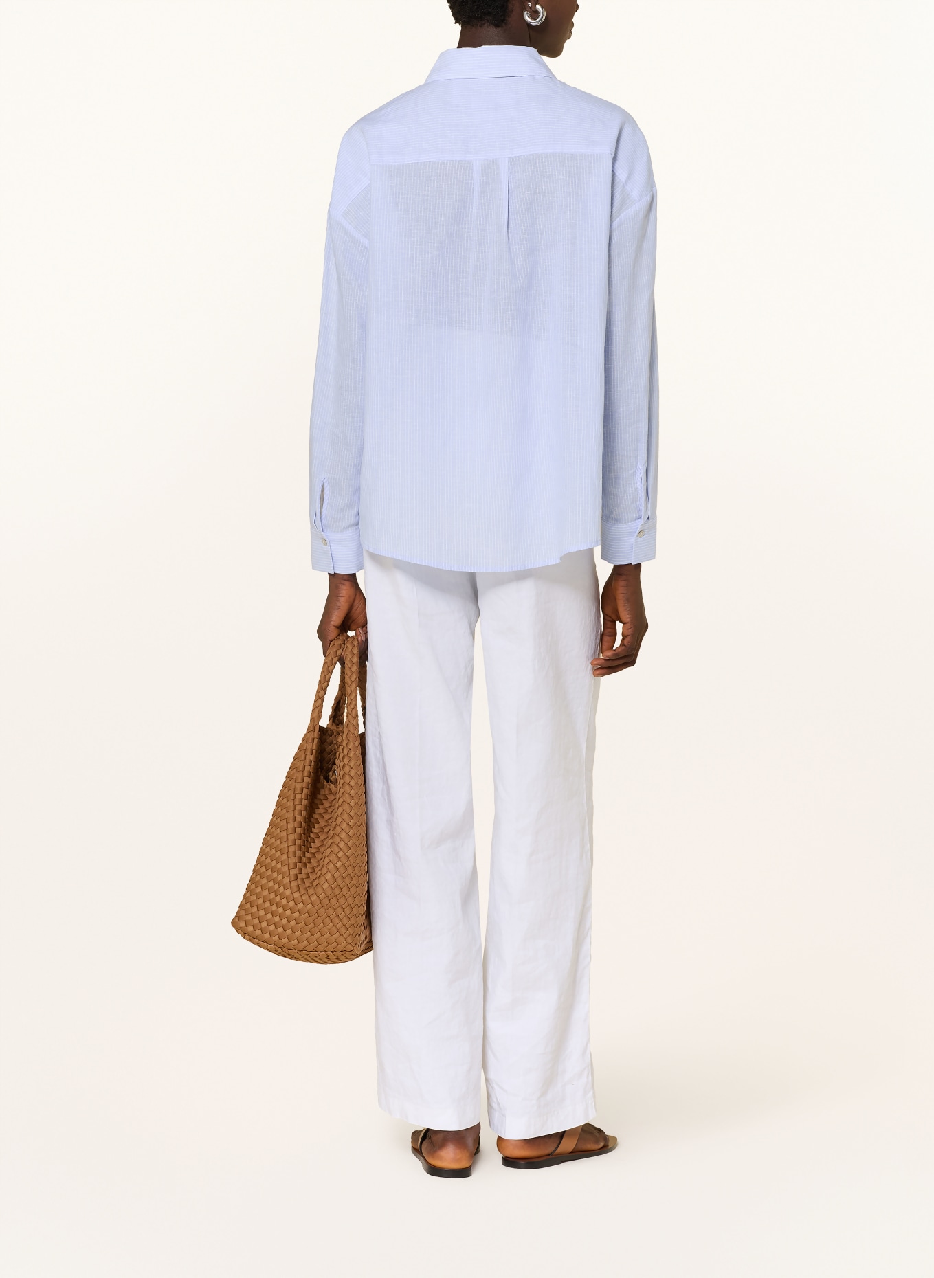 Rich & Royal Košile s lnem: TMAVĚ MODRÁ / BÍLÁ