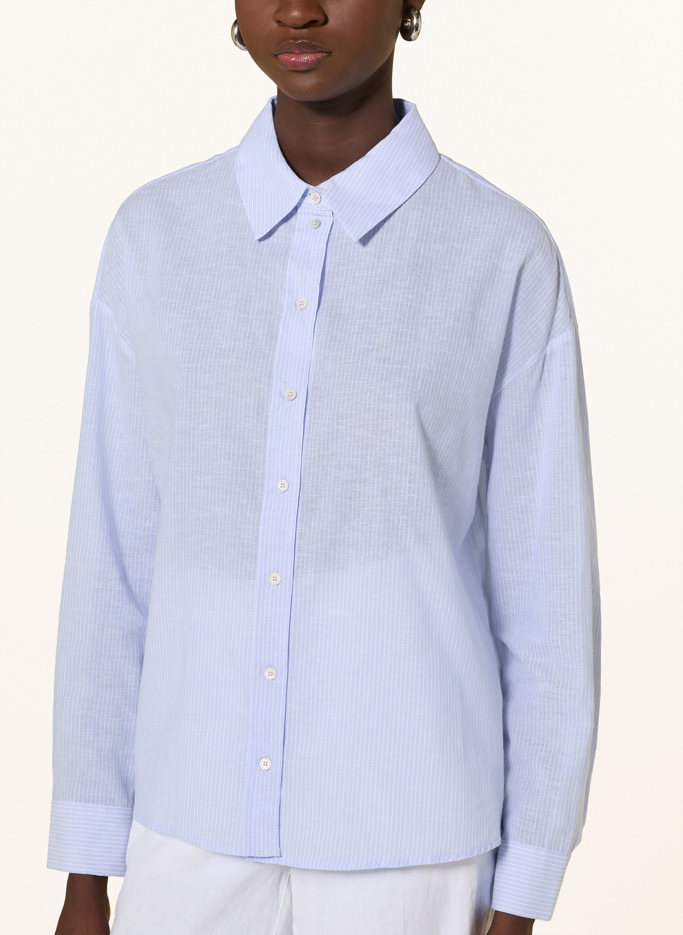 Rich & Royal Košile s lnem: TMAVĚ MODRÁ / BÍLÁ