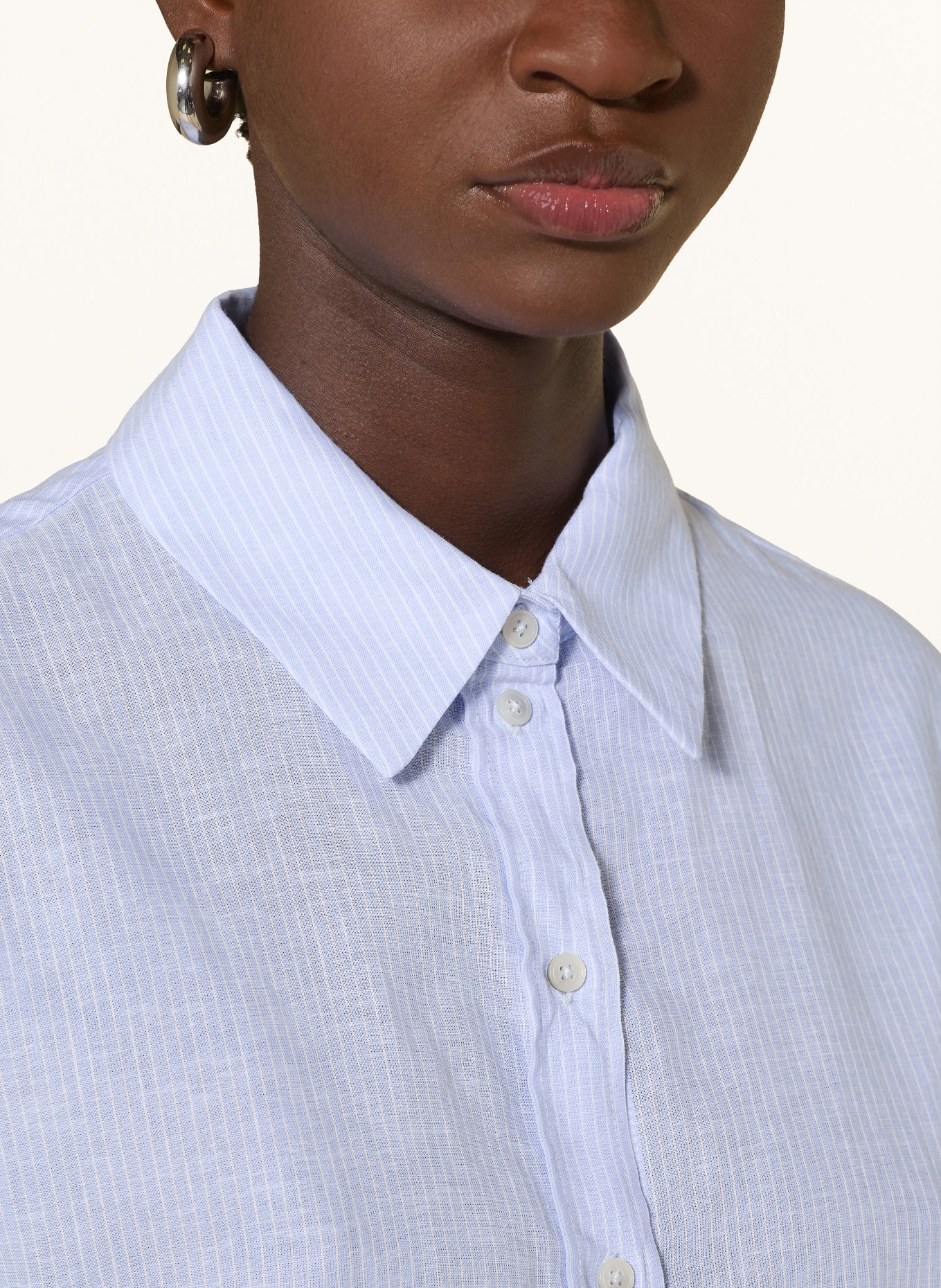 Rich & Royal Košile s lnem: TMAVĚ MODRÁ / BÍLÁ