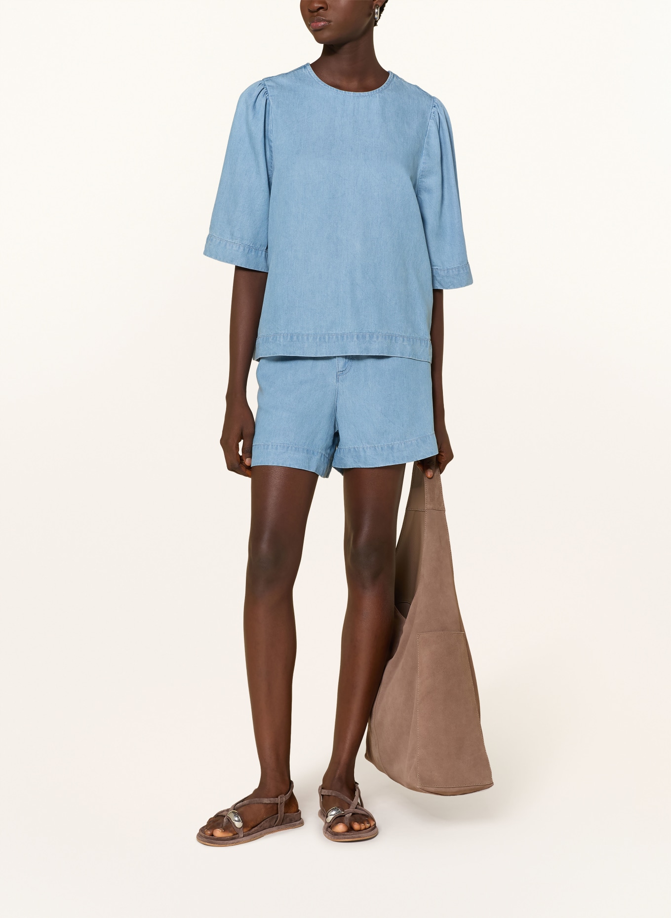 Rich & Royal Blusenshirt in Jeansoptik: HELLBLAU