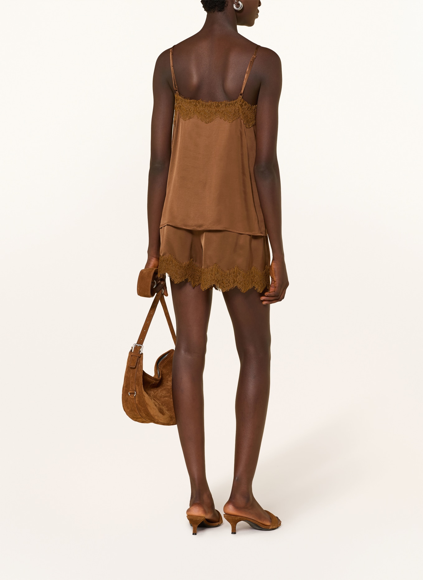 Rich & Royal Satintop mit Spitze: BRAUN