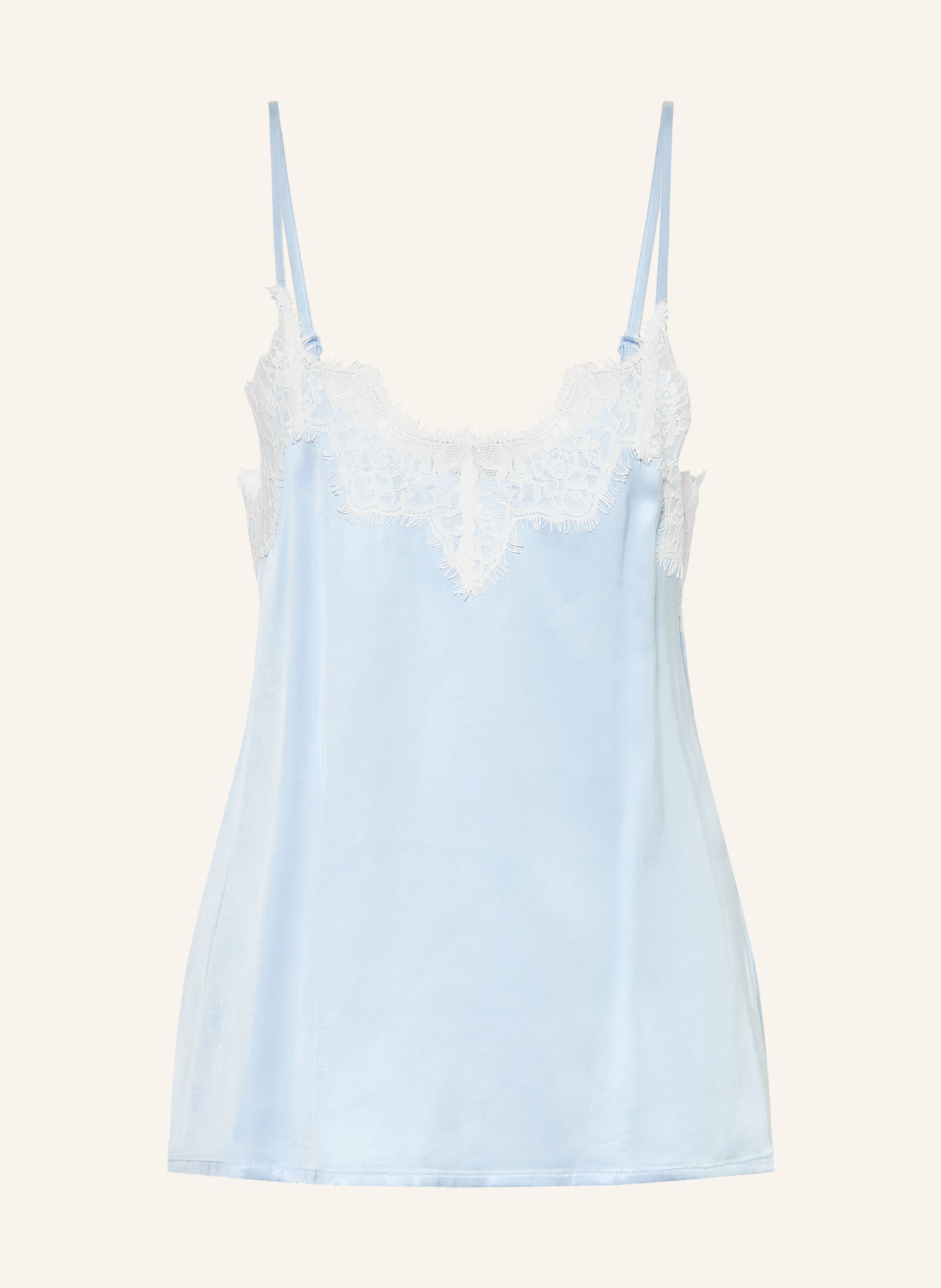 Rich & Royal Satintop mit Spitze: HELLBLAU / WEISS