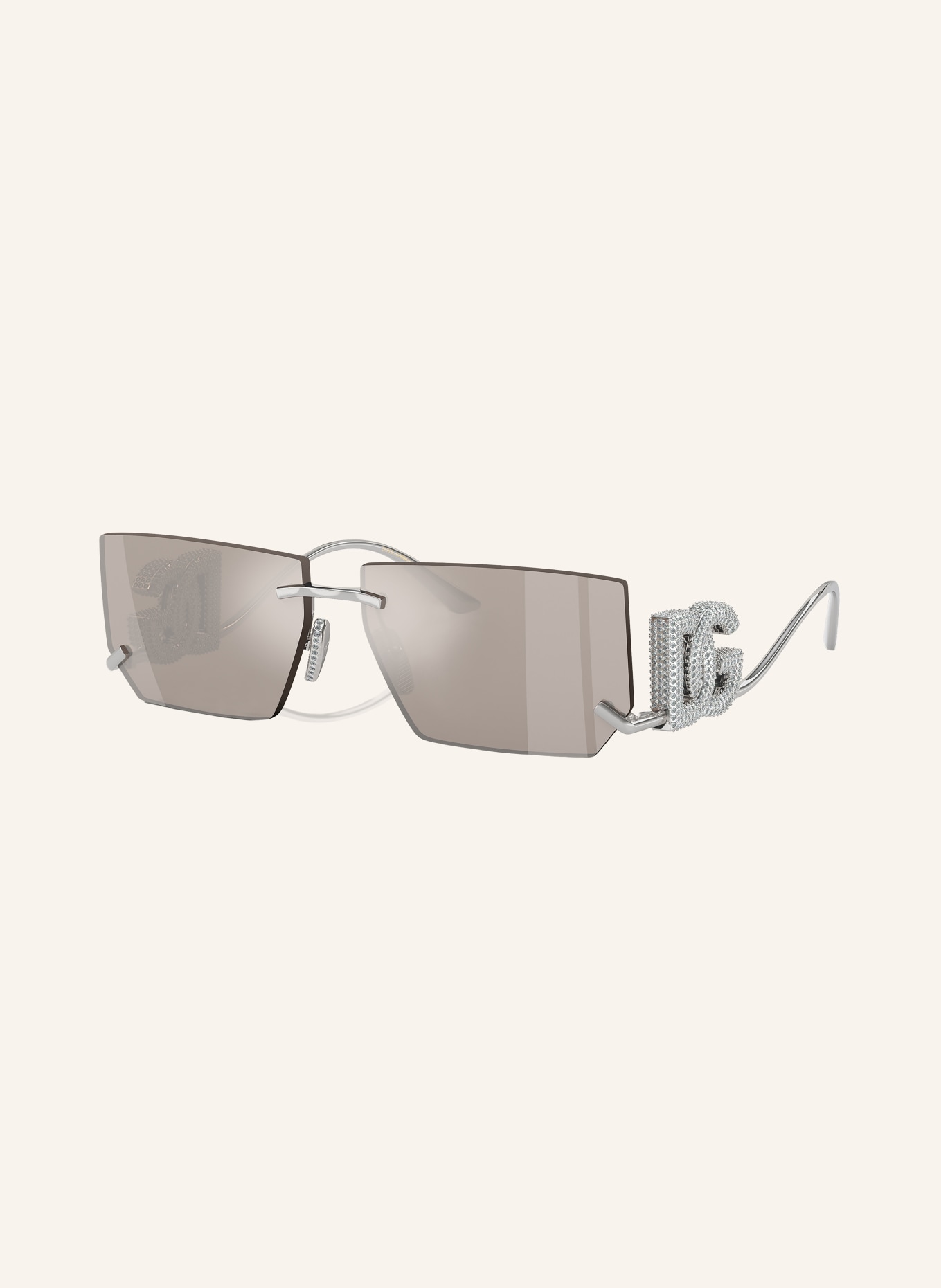DOLCE & GABBANA Lunettes de soleil DG2304B: ARGENT/ GRIS FONCÉ MIROIR